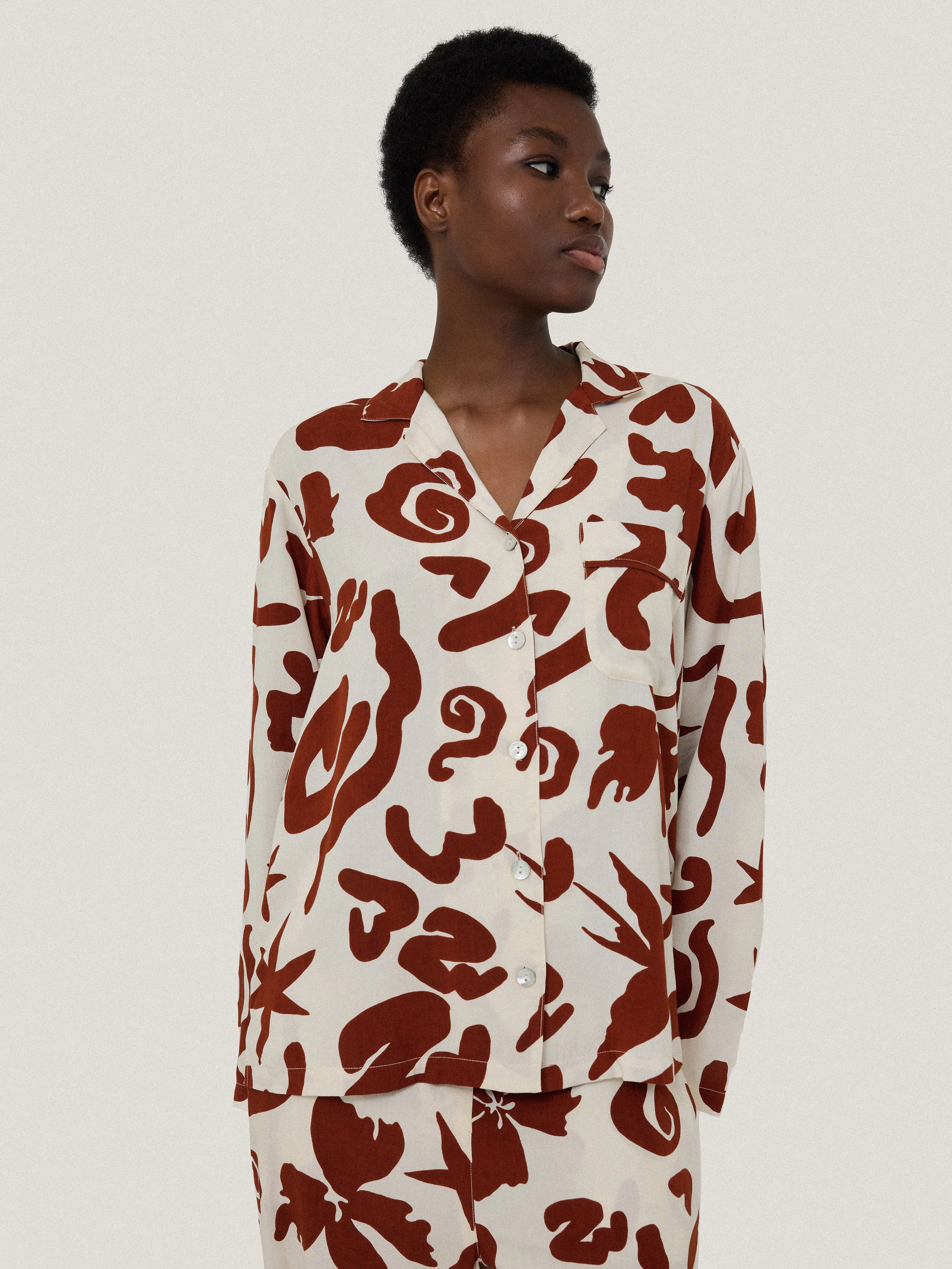 Abstract Kiss Full Length Pyjama | Red sold by Jigsaw product image thumbnail 3