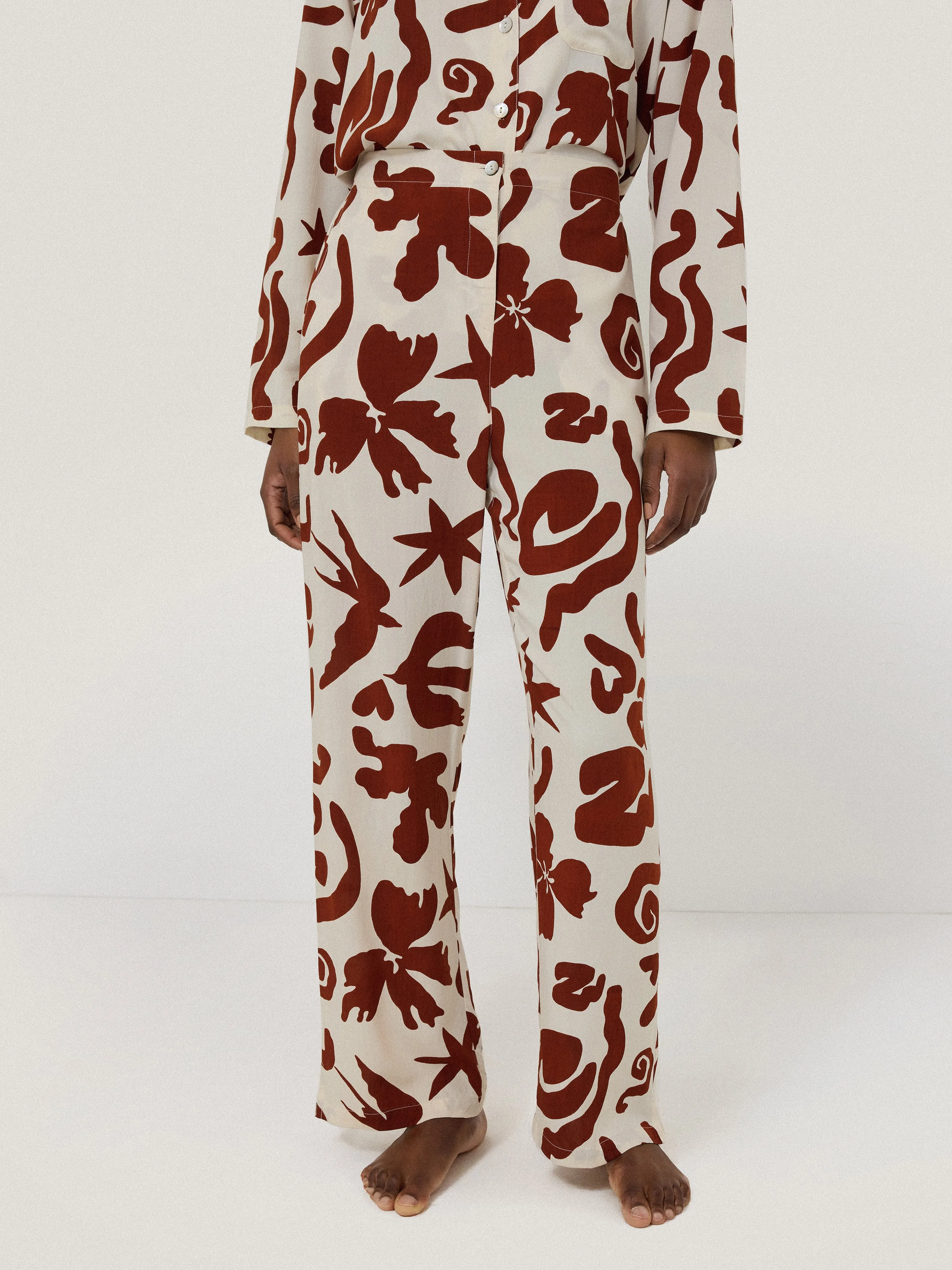 Abstract Kiss Full Length Pyjama | Red sold by Jigsaw product image thumbnail 5