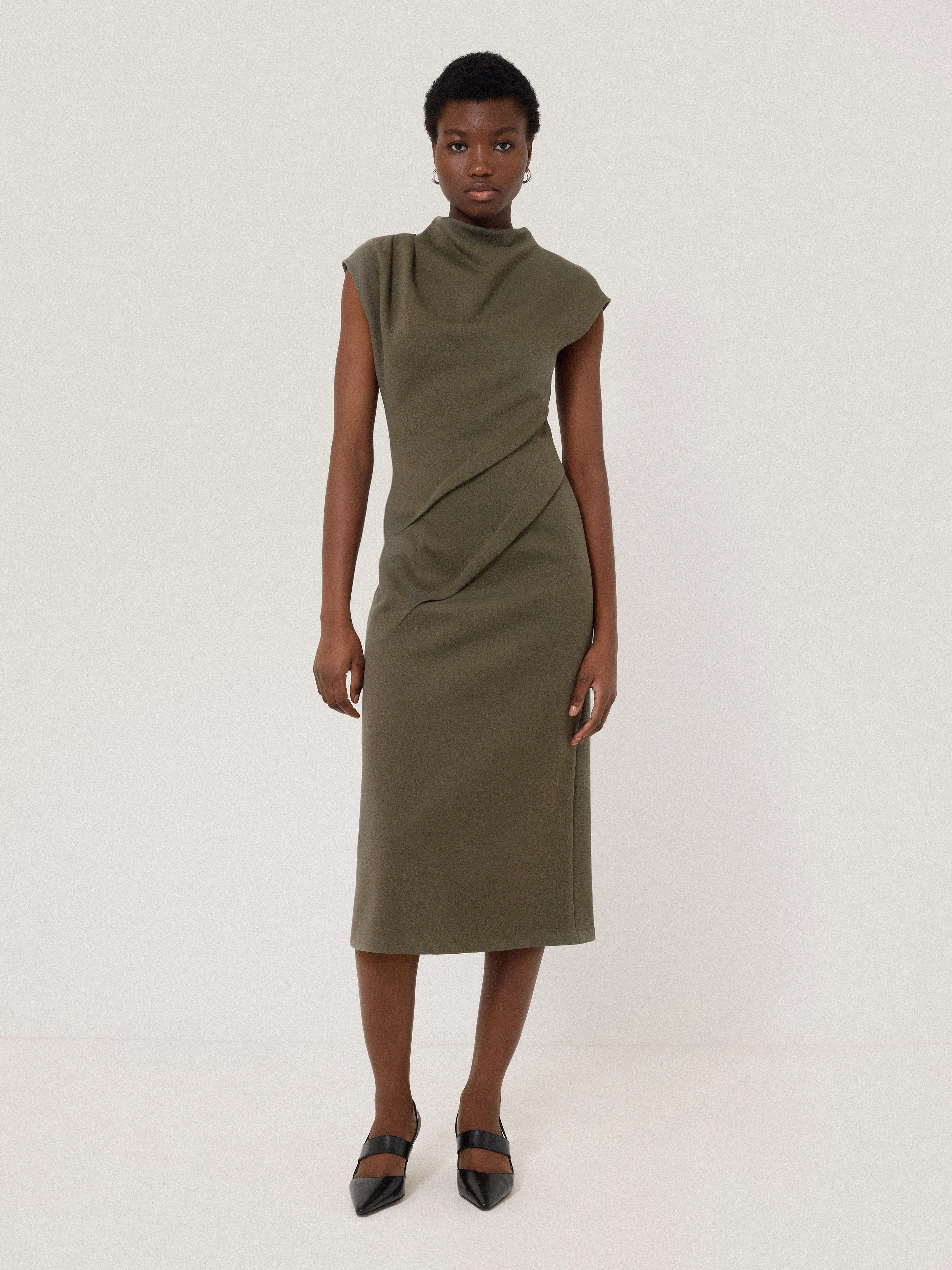 Structured Dart Dress | Green sold by Jigsaw
