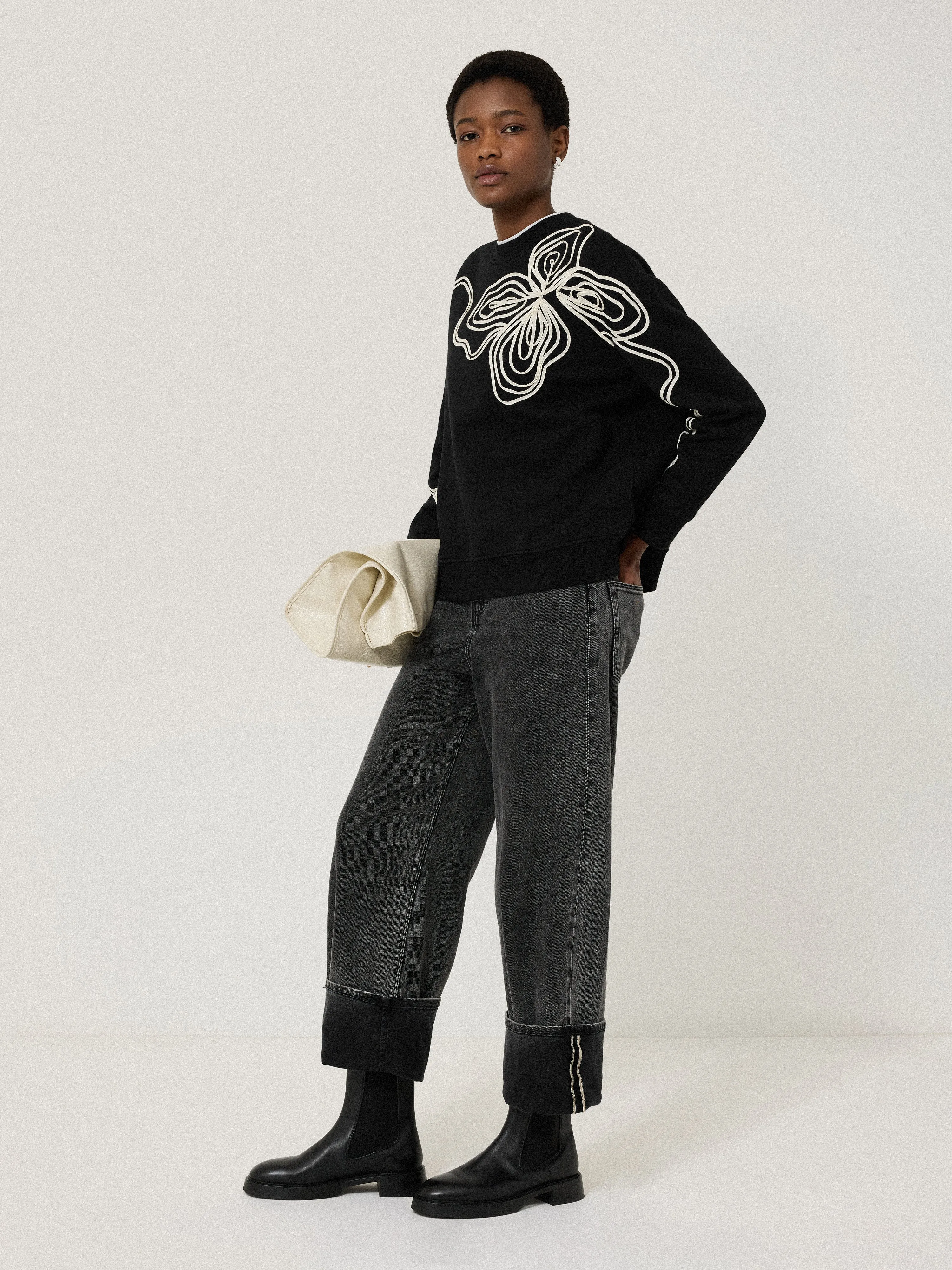 Cornelli Sweatshirt | Black sold by Jigsaw product image thumbnail 3