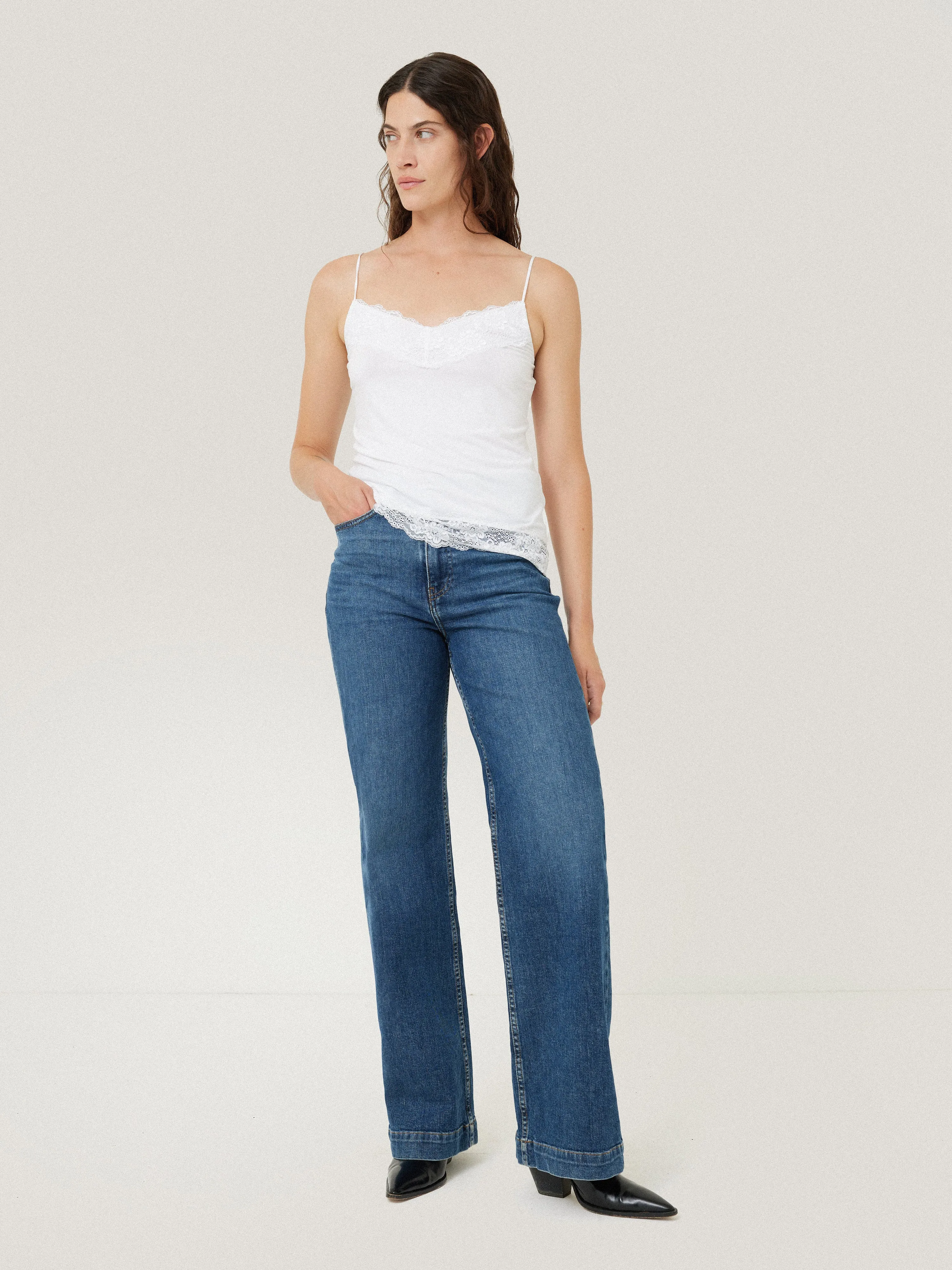 Modal Lace Vest | White sold by Jigsaw product image thumbnail 4