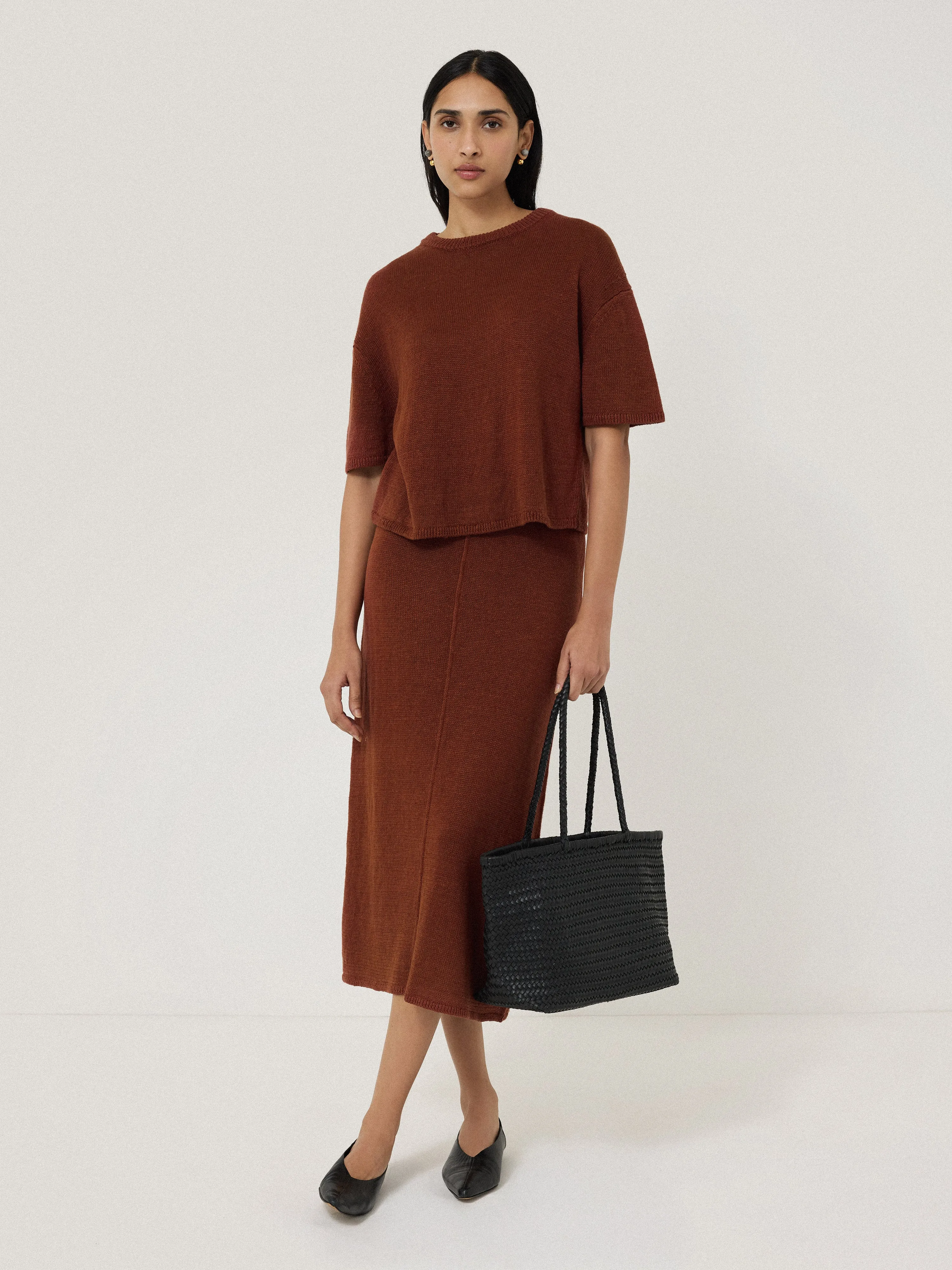 Linen Knitted Top | Brown sold by Jigsaw