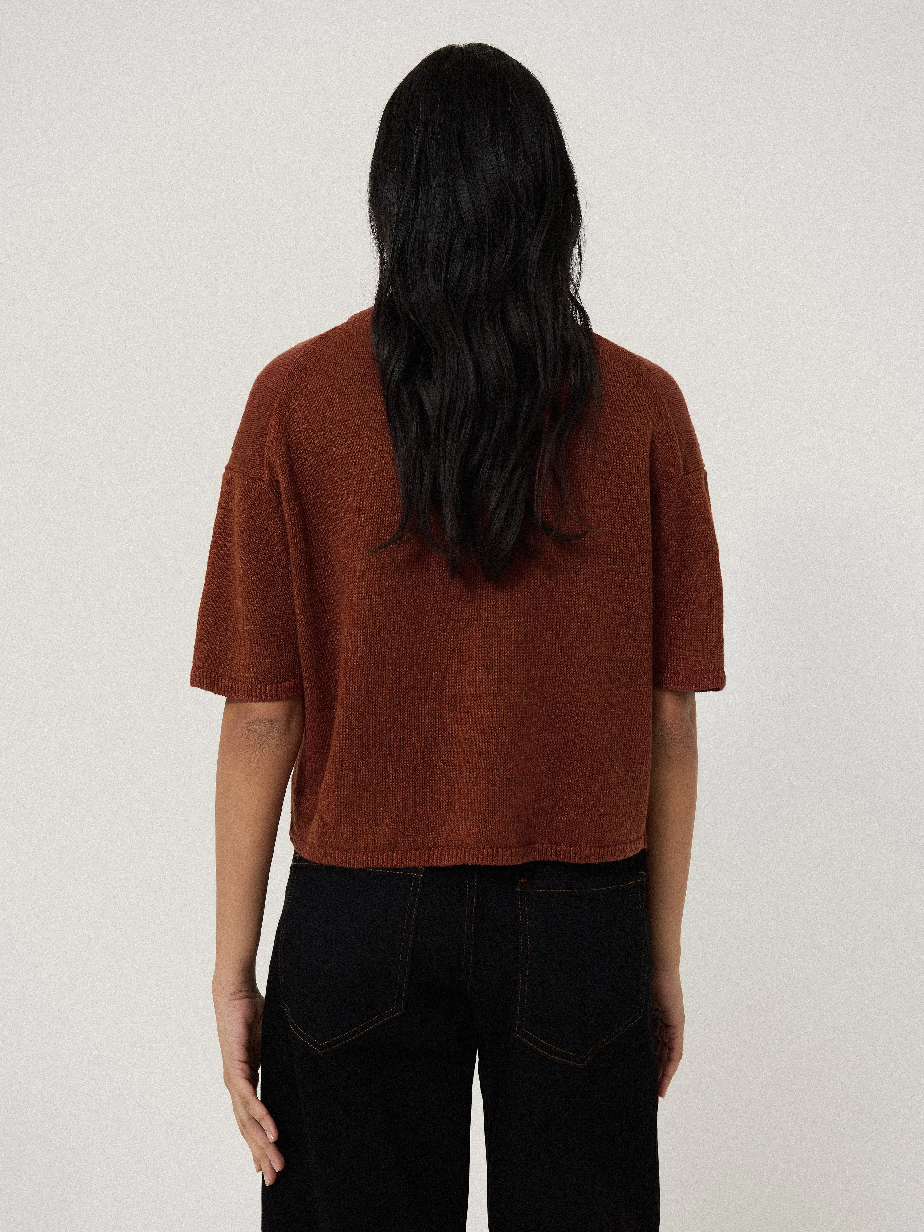 Linen Knitted Top | Brown sold by Jigsaw product image thumbnail 4