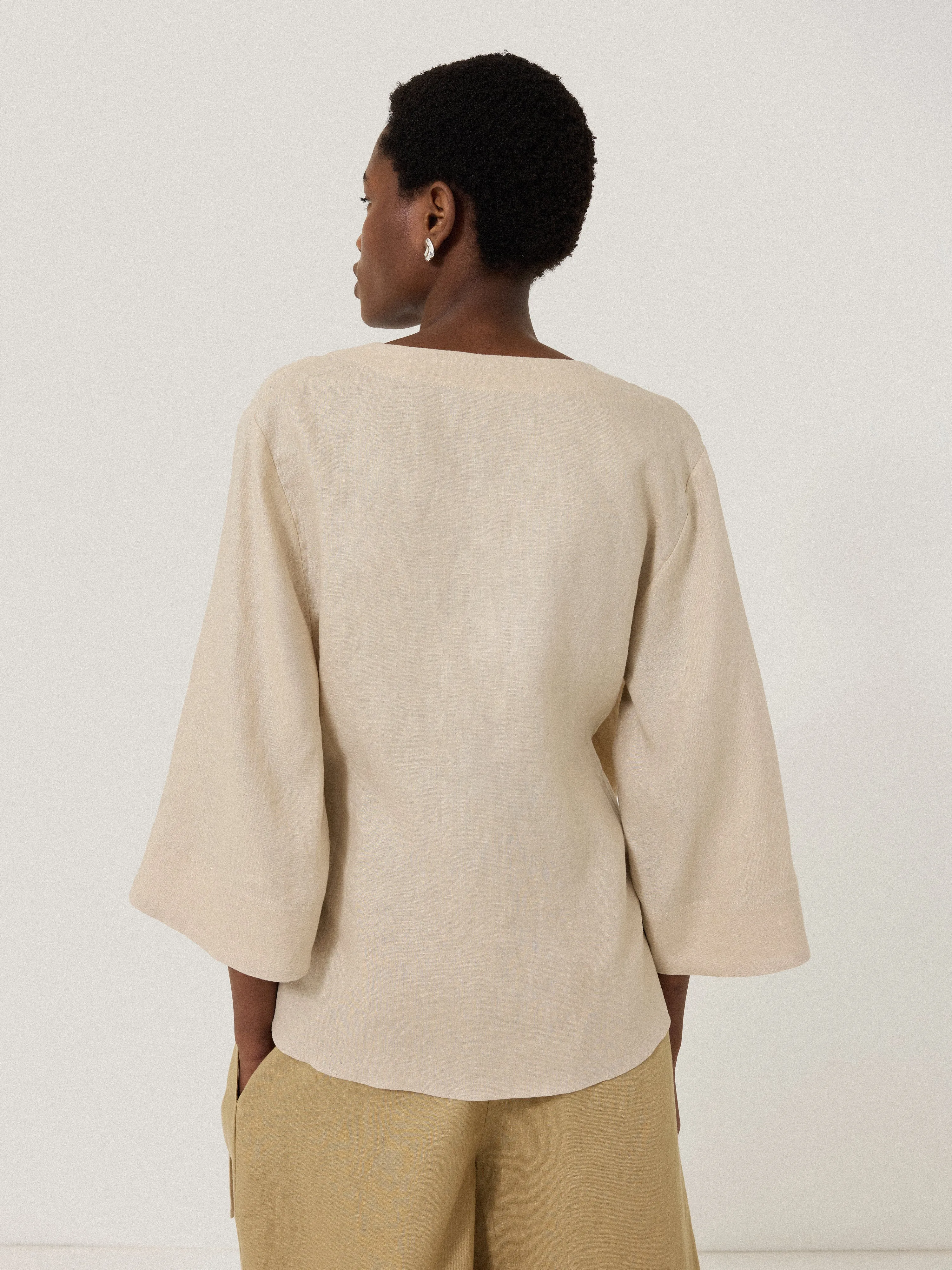 Linen Wrap Front Top | Beige sold by Jigsaw product image thumbnail 5
