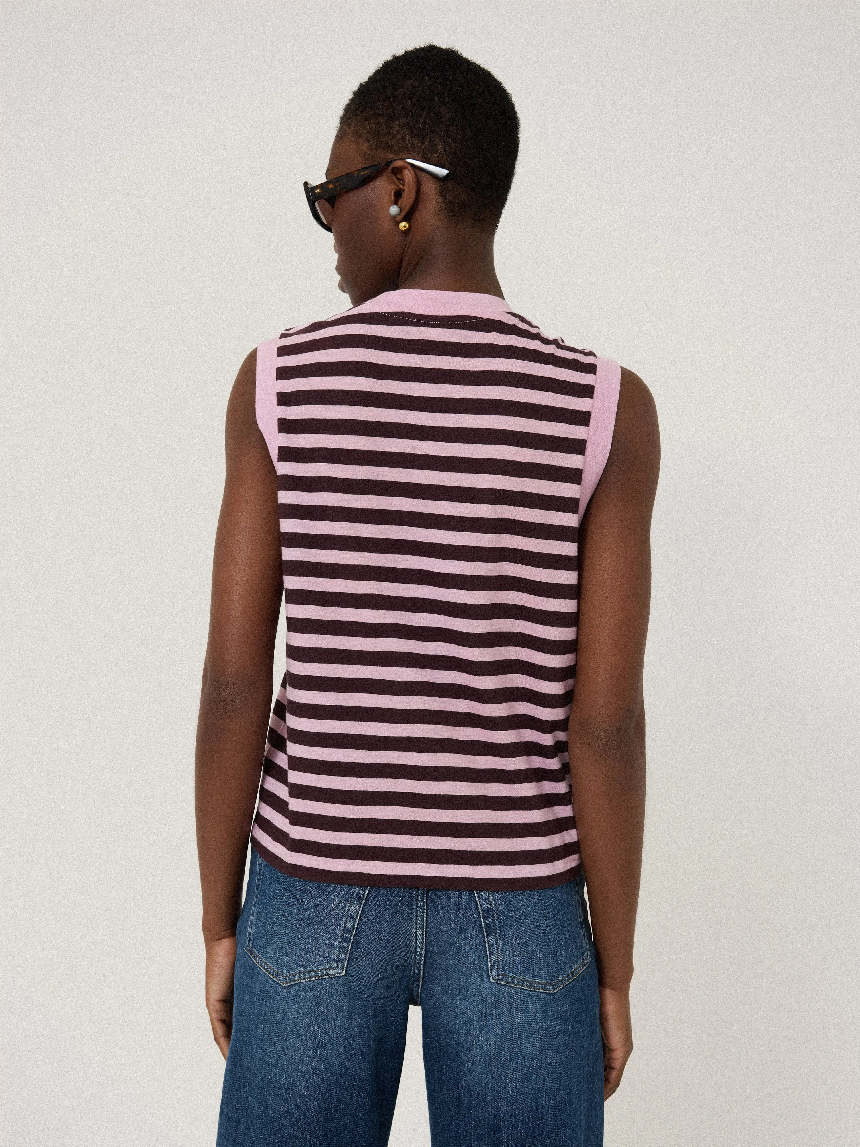 Cotton Slub Stripe Tank | Oxblood sold by Jigsaw product image thumbnail 4