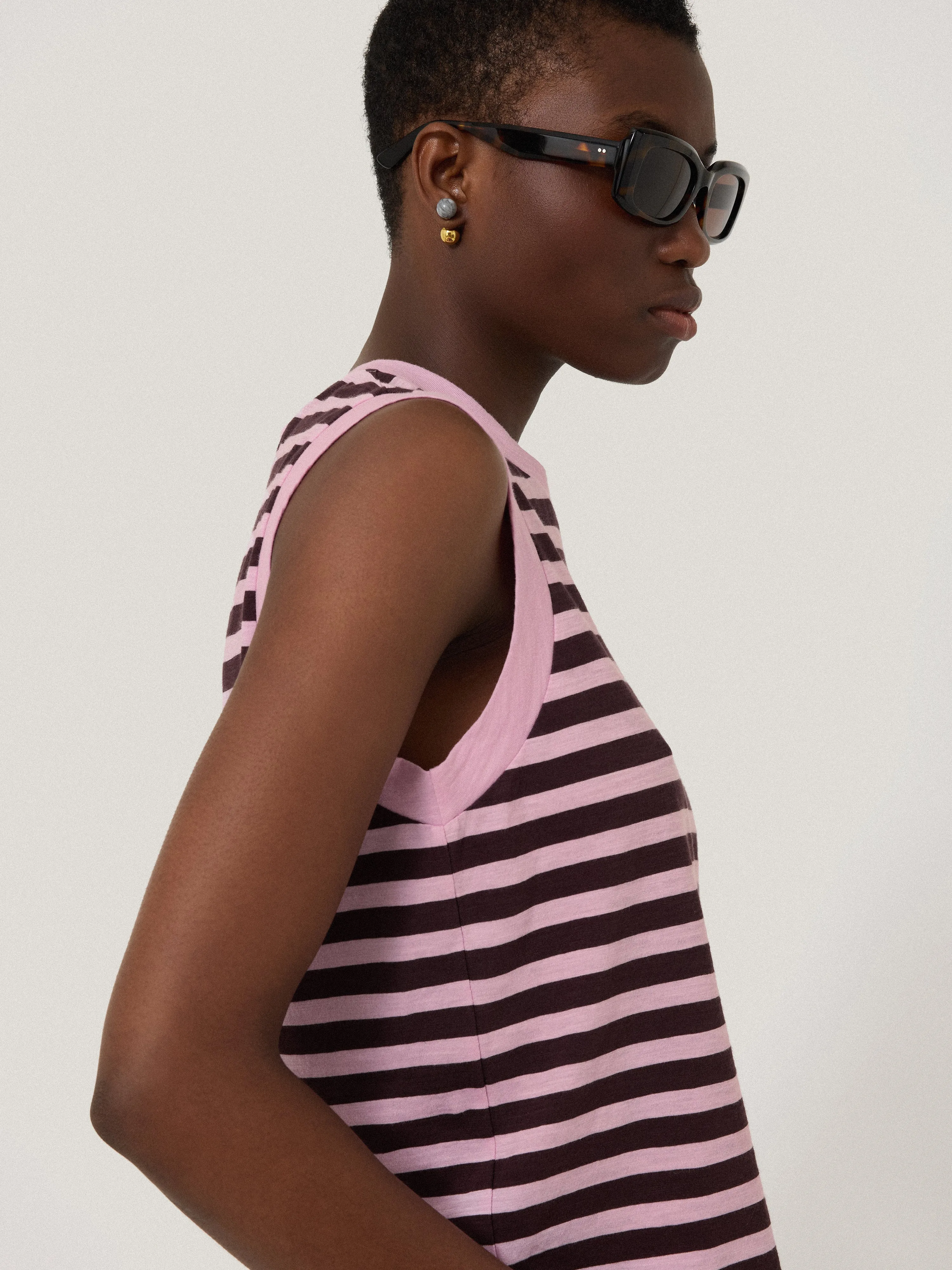 Cotton Slub Stripe Tank | Oxblood sold by Jigsaw product image thumbnail 2
