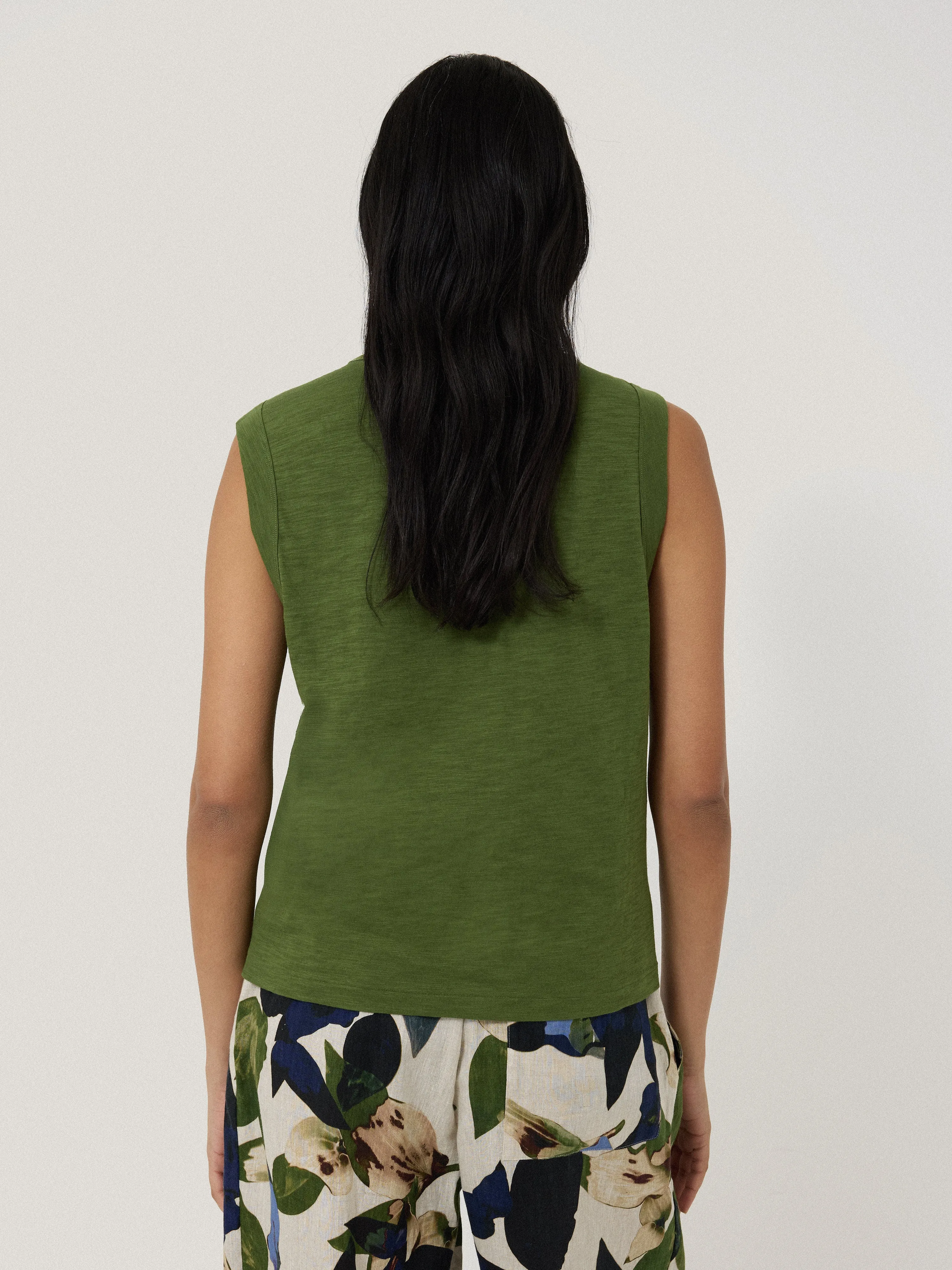 Cotton Slub Tank Top | Green sold by Jigsaw product image thumbnail 3