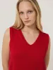 Chunky Cotton Blend V Tank | Red sold by Jigsaw