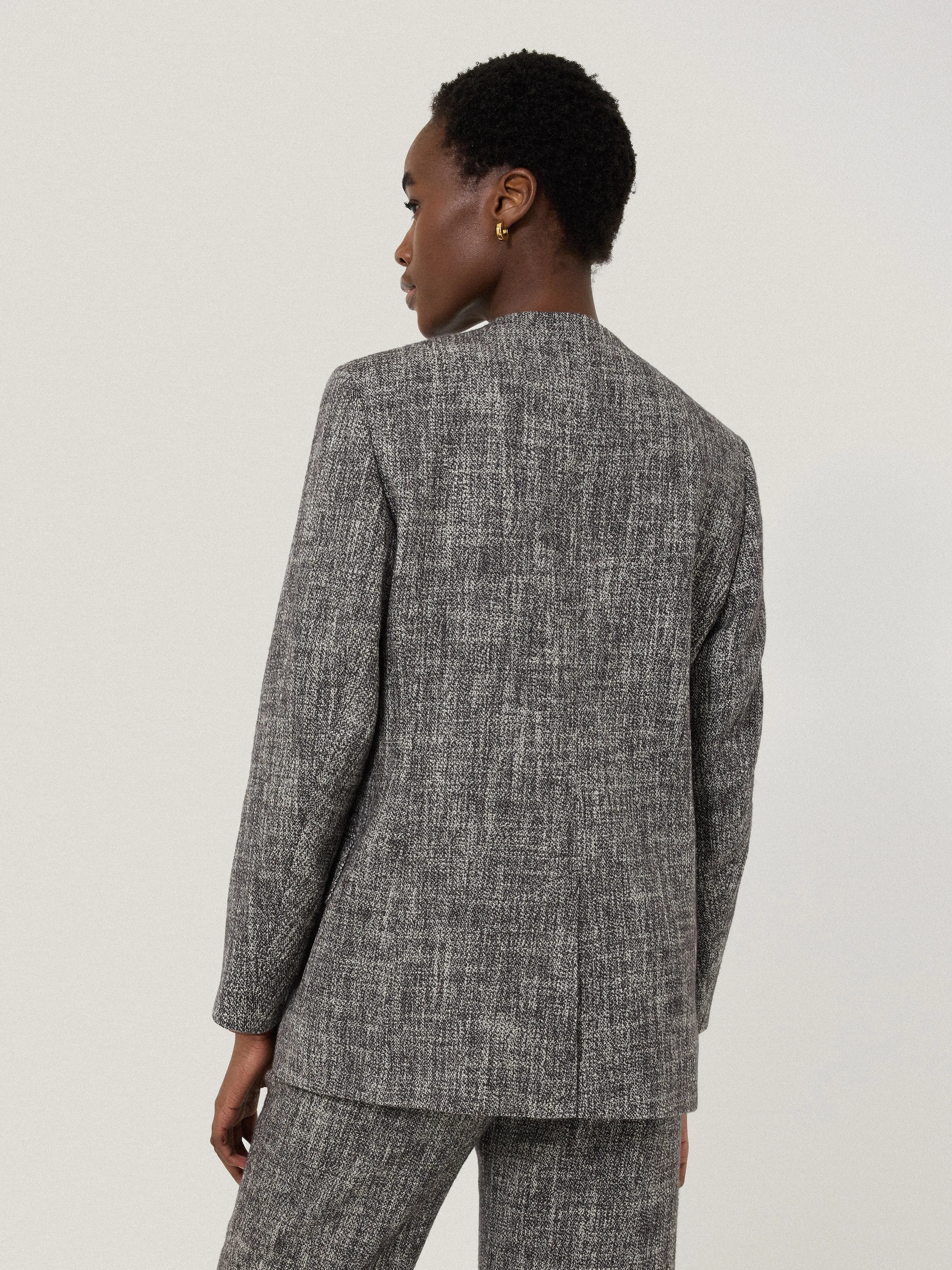 Collarless Boucle Jacket | Grey sold by Jigsaw product image thumbnail 5