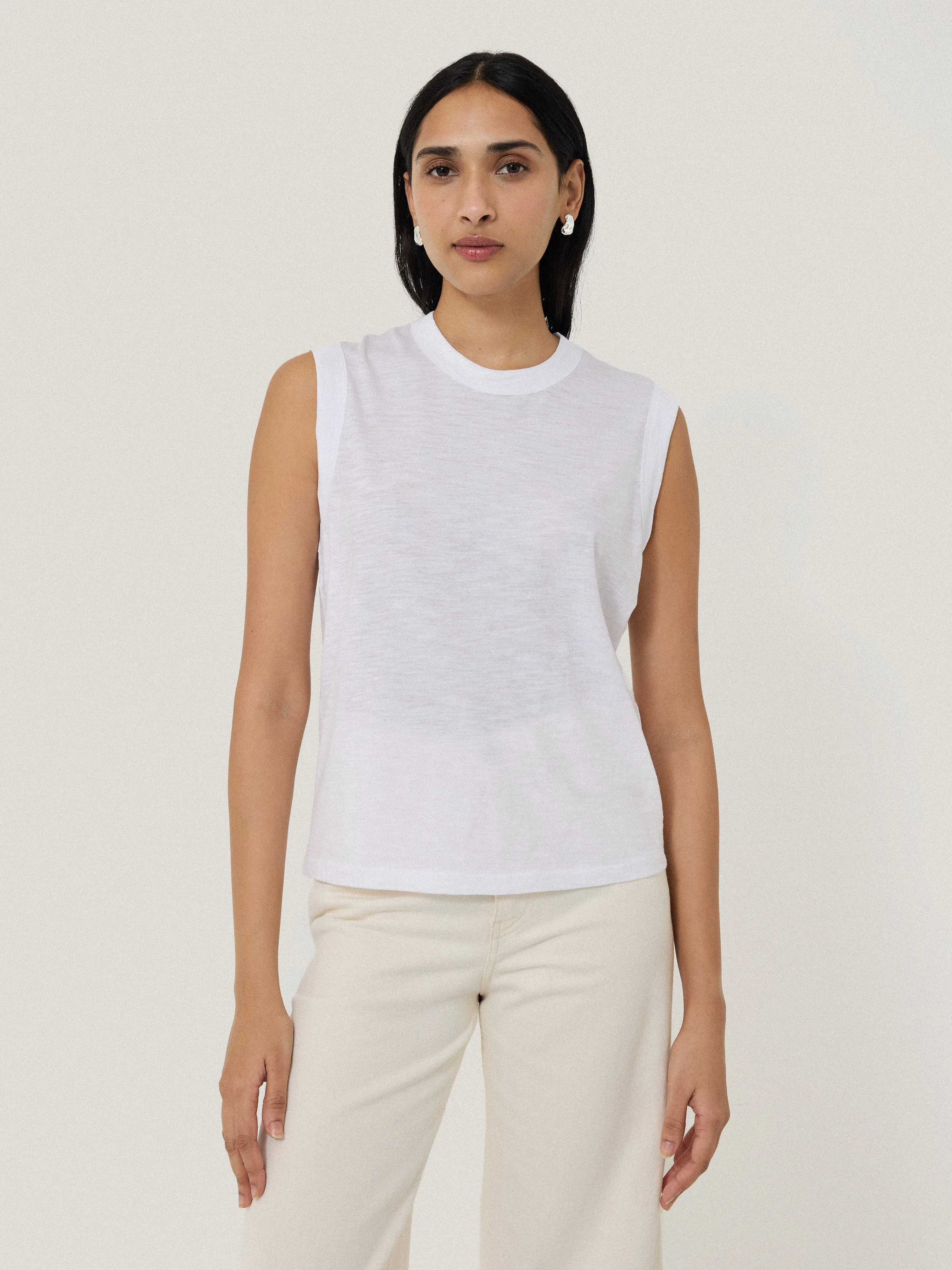Cotton Slub Tank Top | White sold by Jigsaw