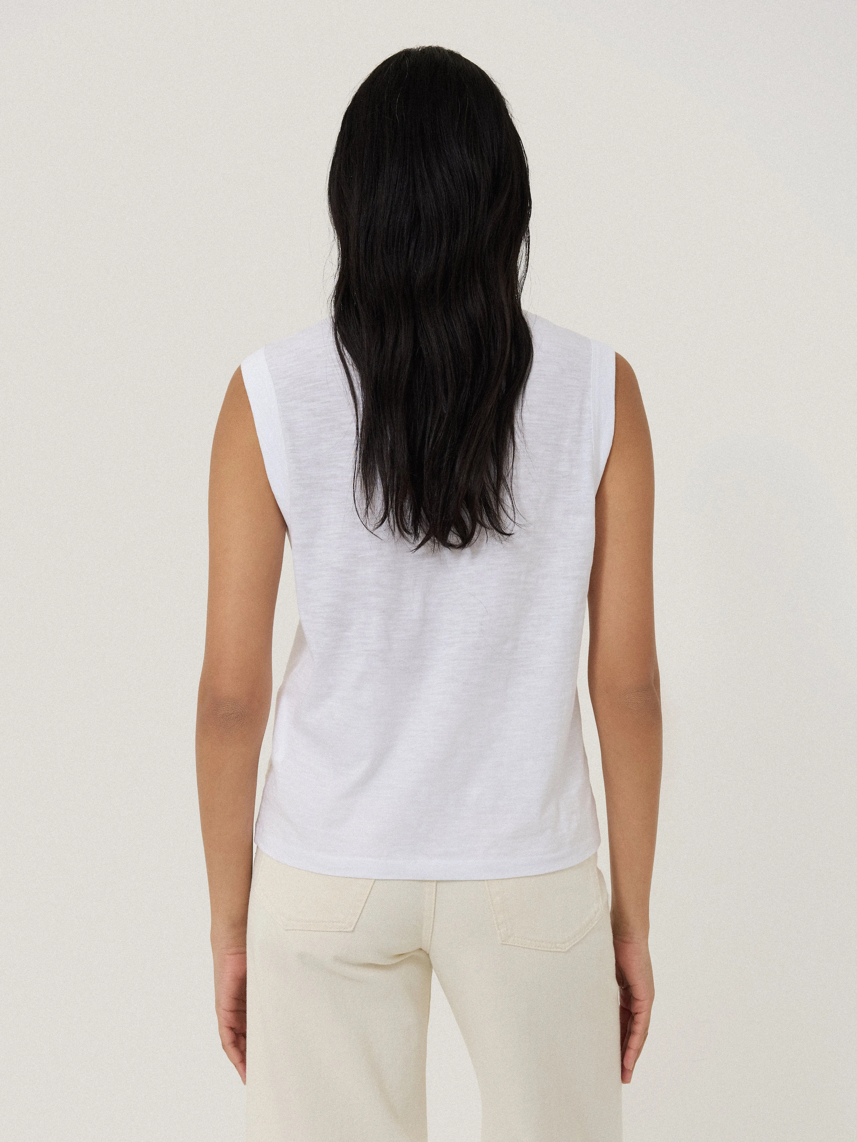 Cotton Slub Tank Top | White sold by Jigsaw product image thumbnail 4