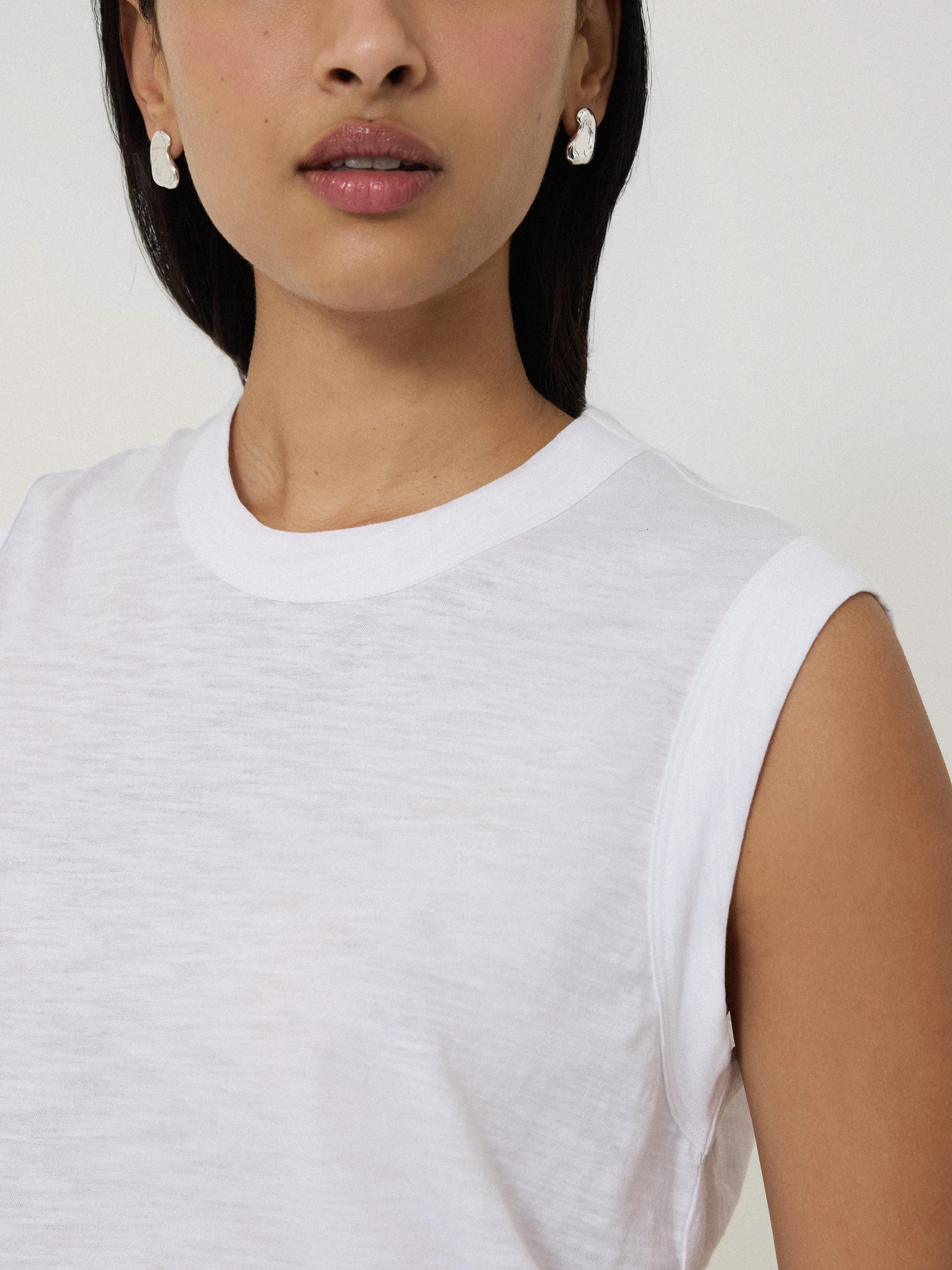 Cotton Slub Tank Top | White sold by Jigsaw product image thumbnail 2