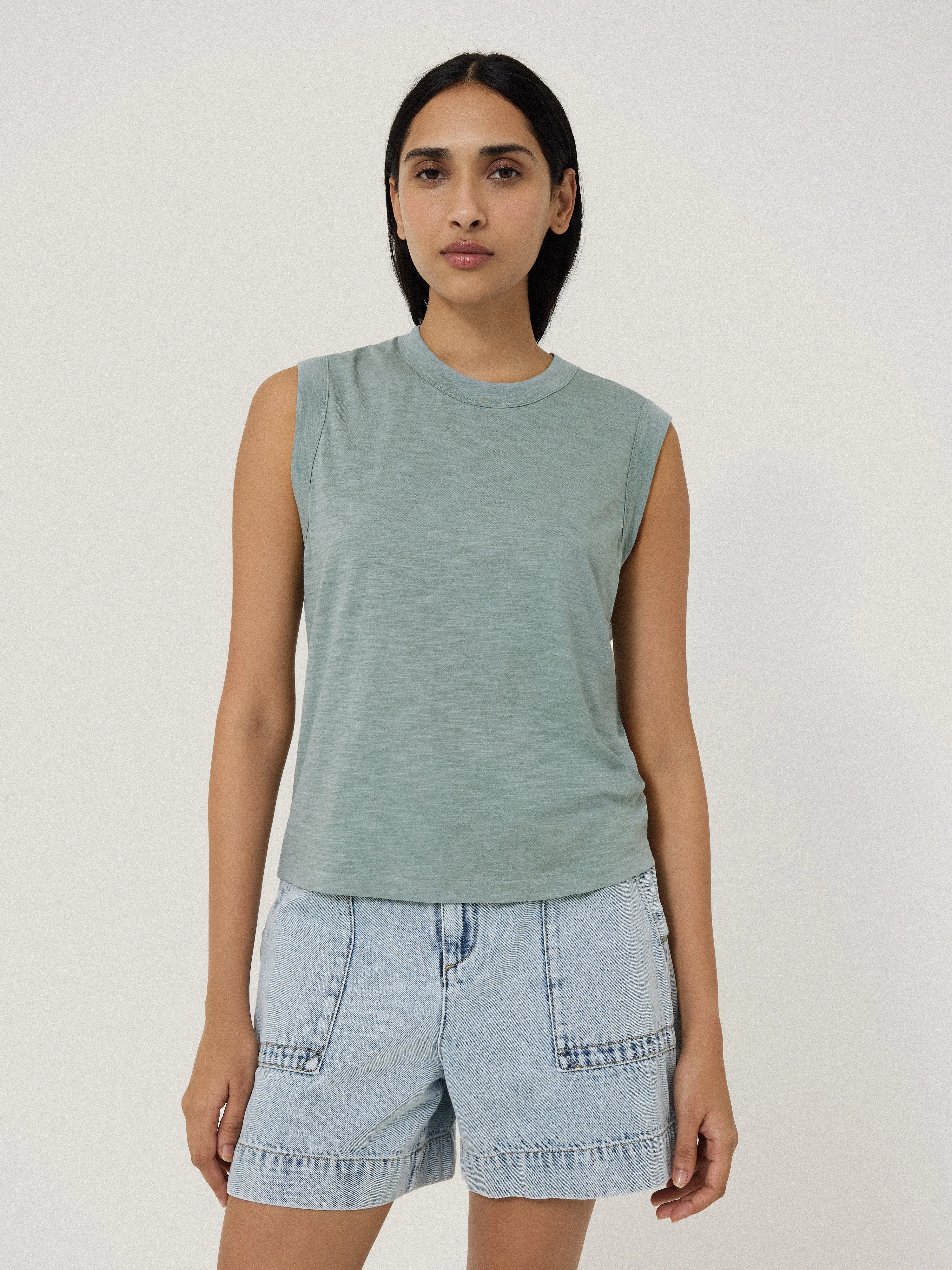 Cotton Slub Tank Top | Summer Rain sold by Jigsaw