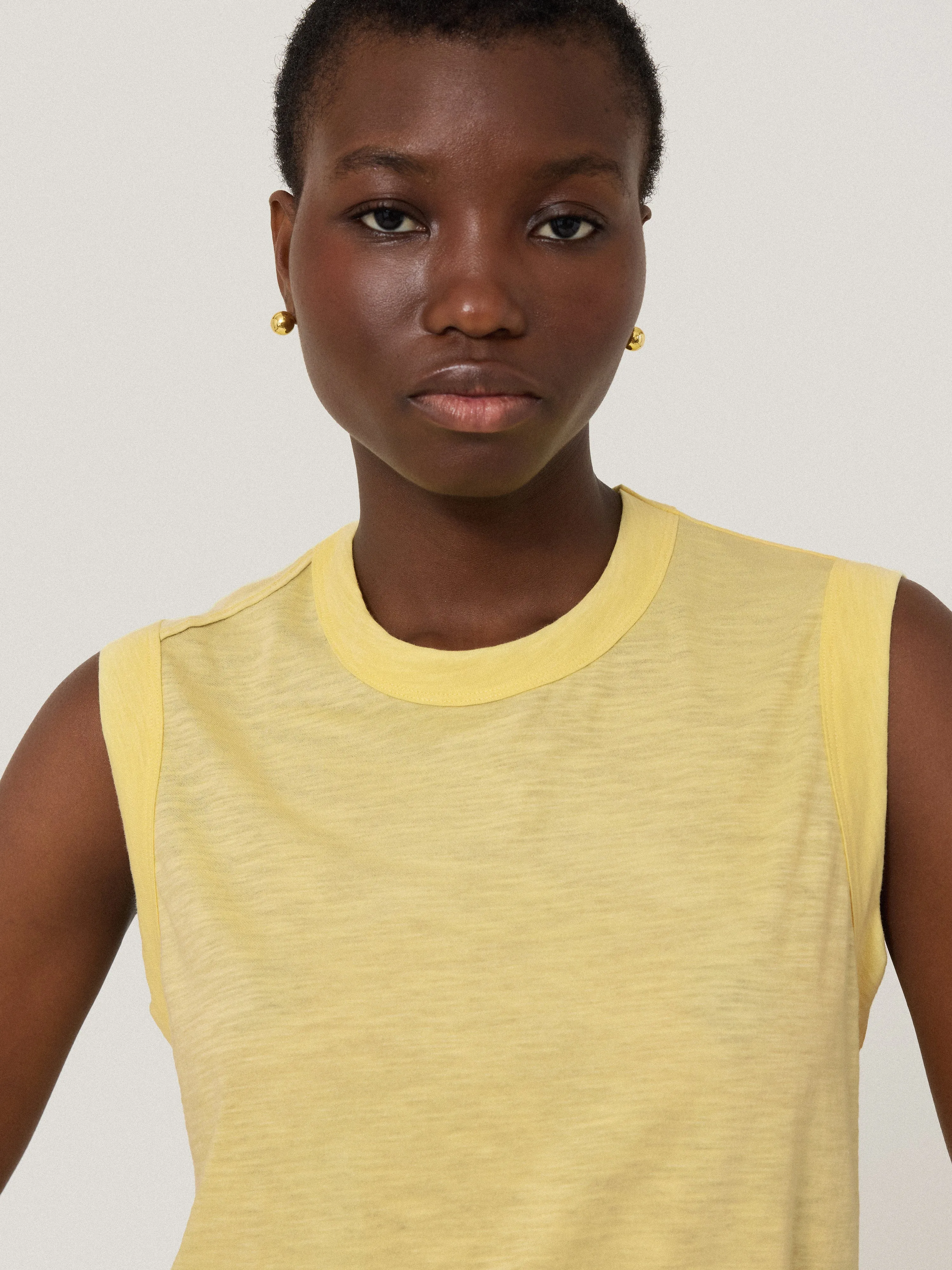 Cotton Slub Tank Top | Yellow sold by Jigsaw product image thumbnail 2