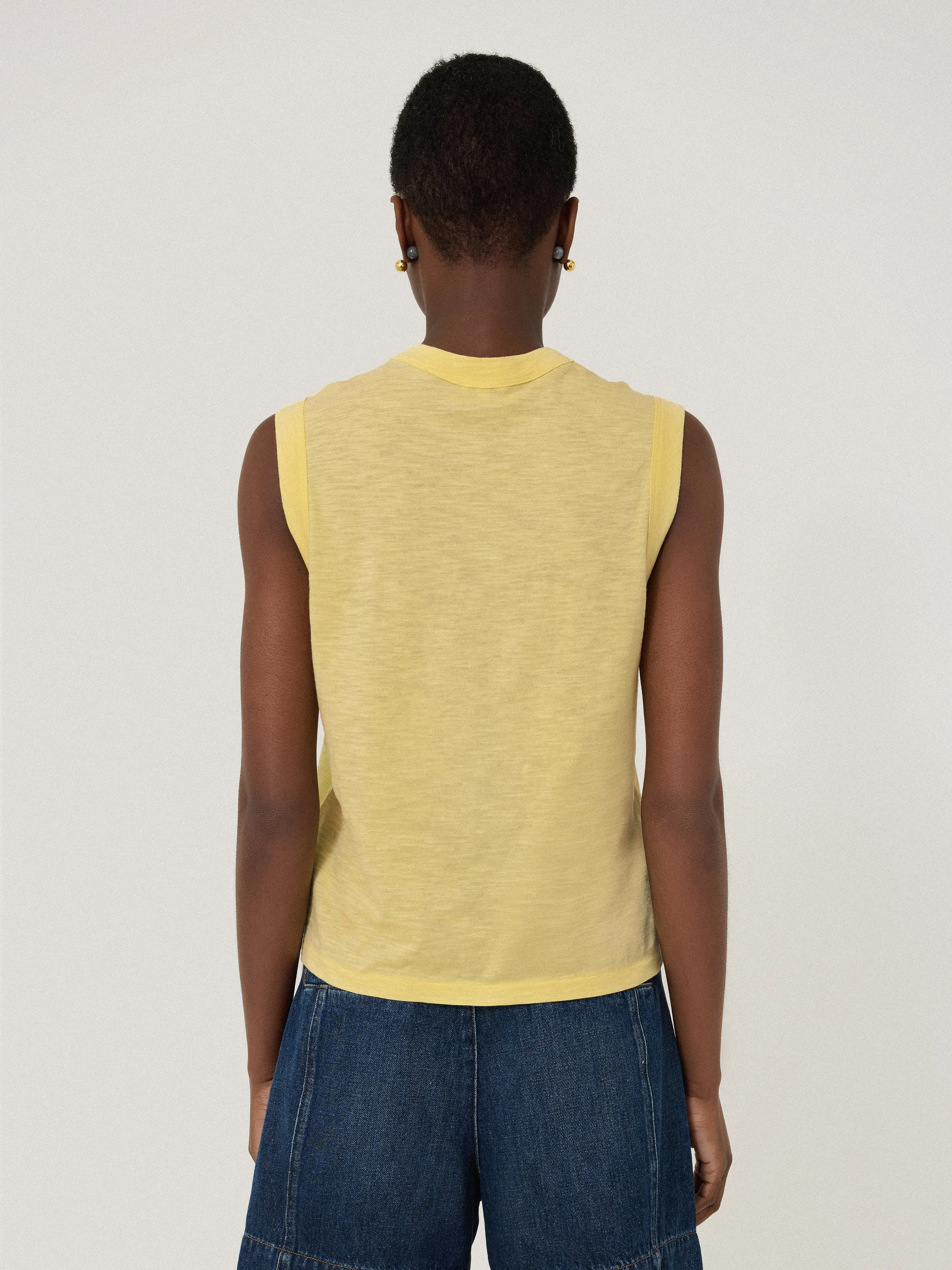 Cotton Slub Tank Top | Yellow sold by Jigsaw product image thumbnail 3