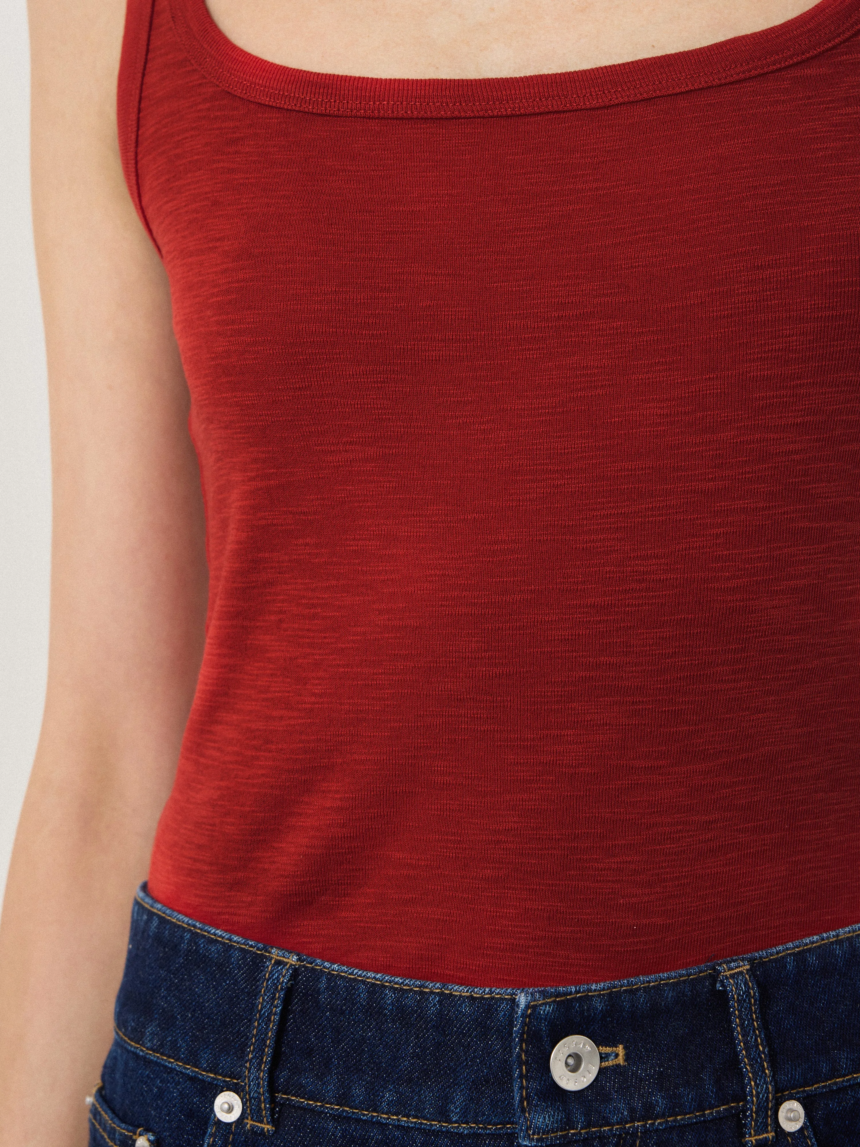 Cotton Luxe Square Neck Tank | Red sold by Jigsaw product image thumbnail 4