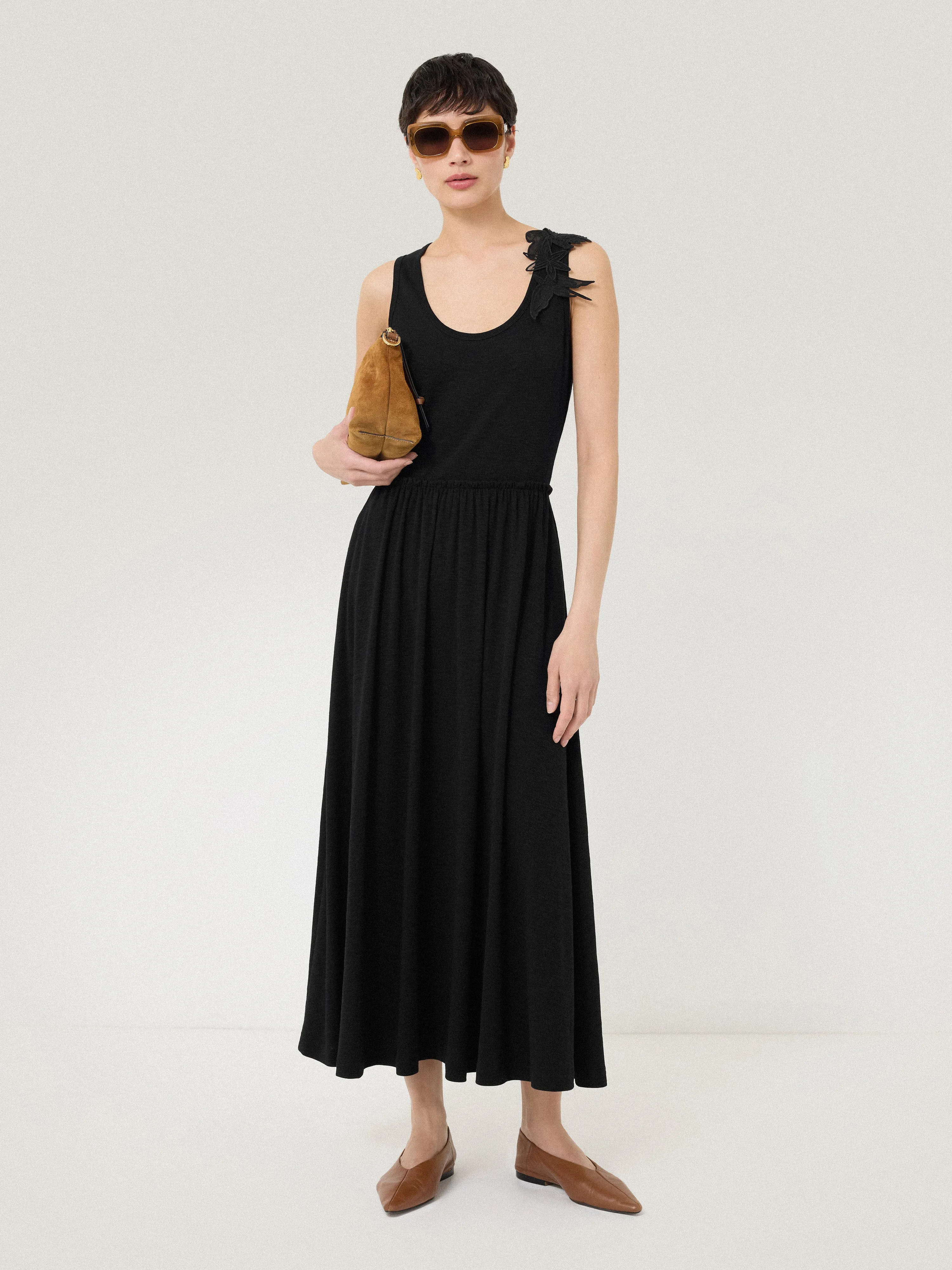 Applique Jersey Sundress | Black sold by Jigsaw