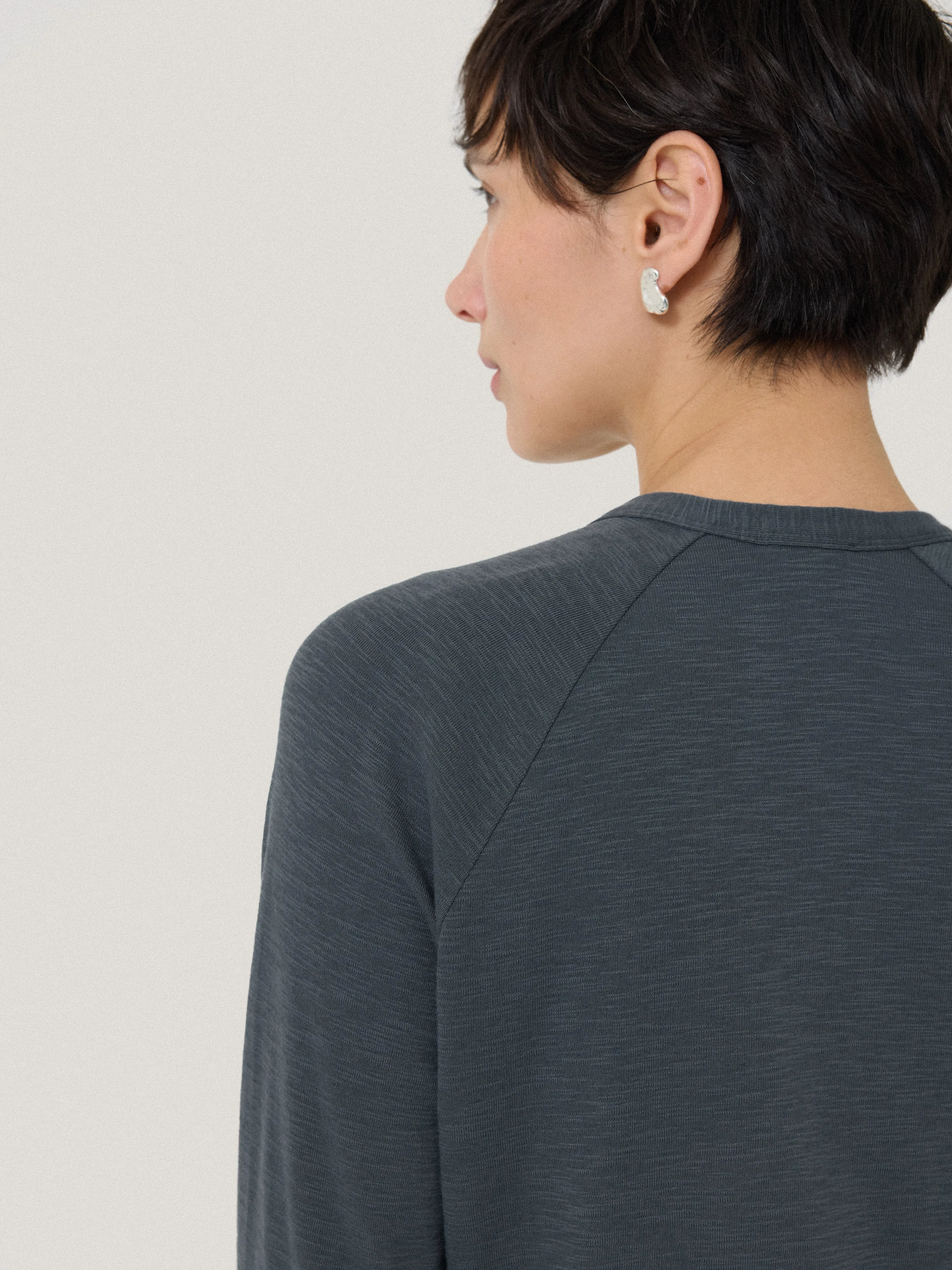 Cotton Luxe Cardigan | Steel Grey sold by Jigsaw product image thumbnail 3