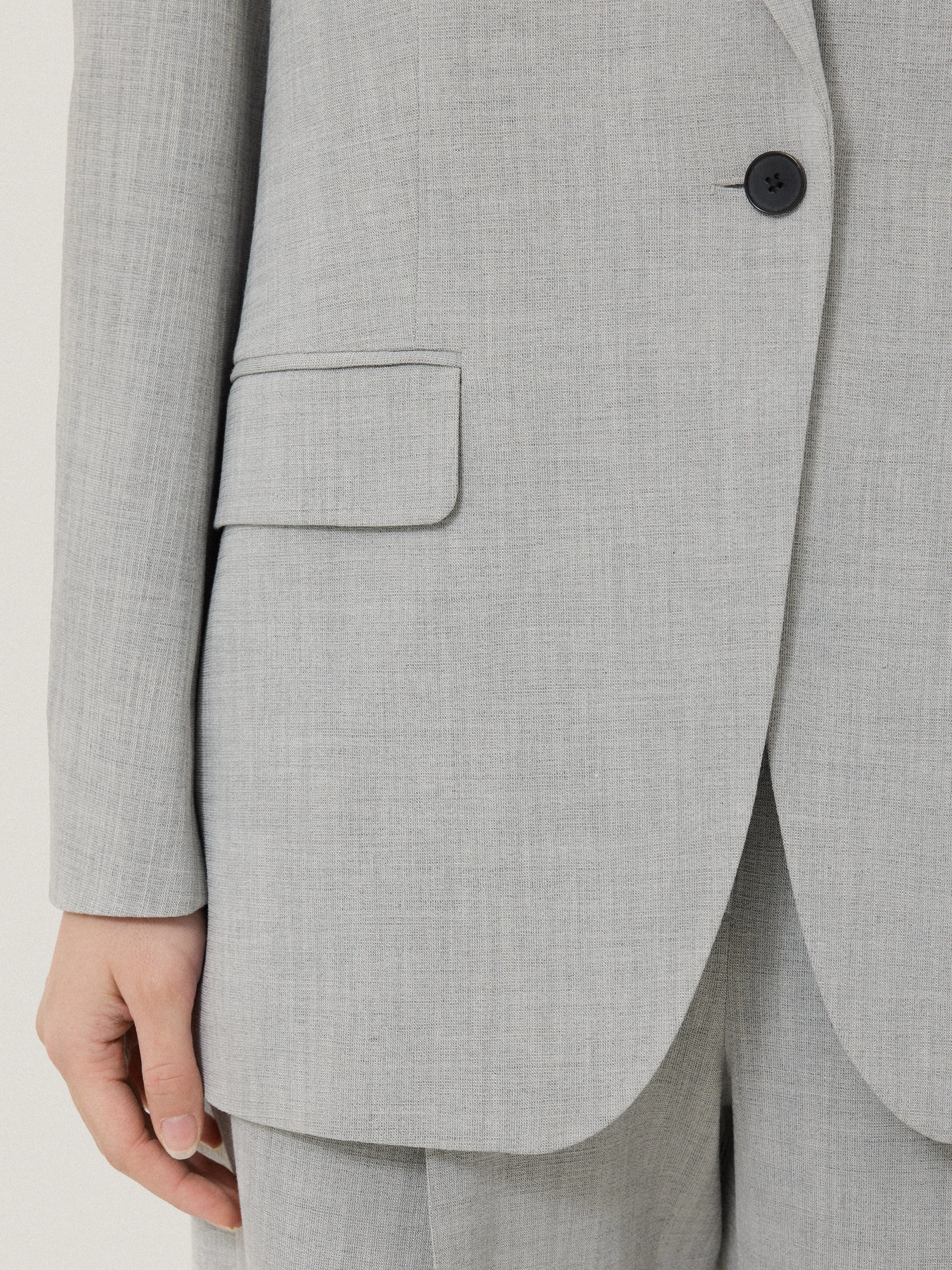 Knox Crosshatch Blazer | Grey sold by Jigsaw product image thumbnail 5
