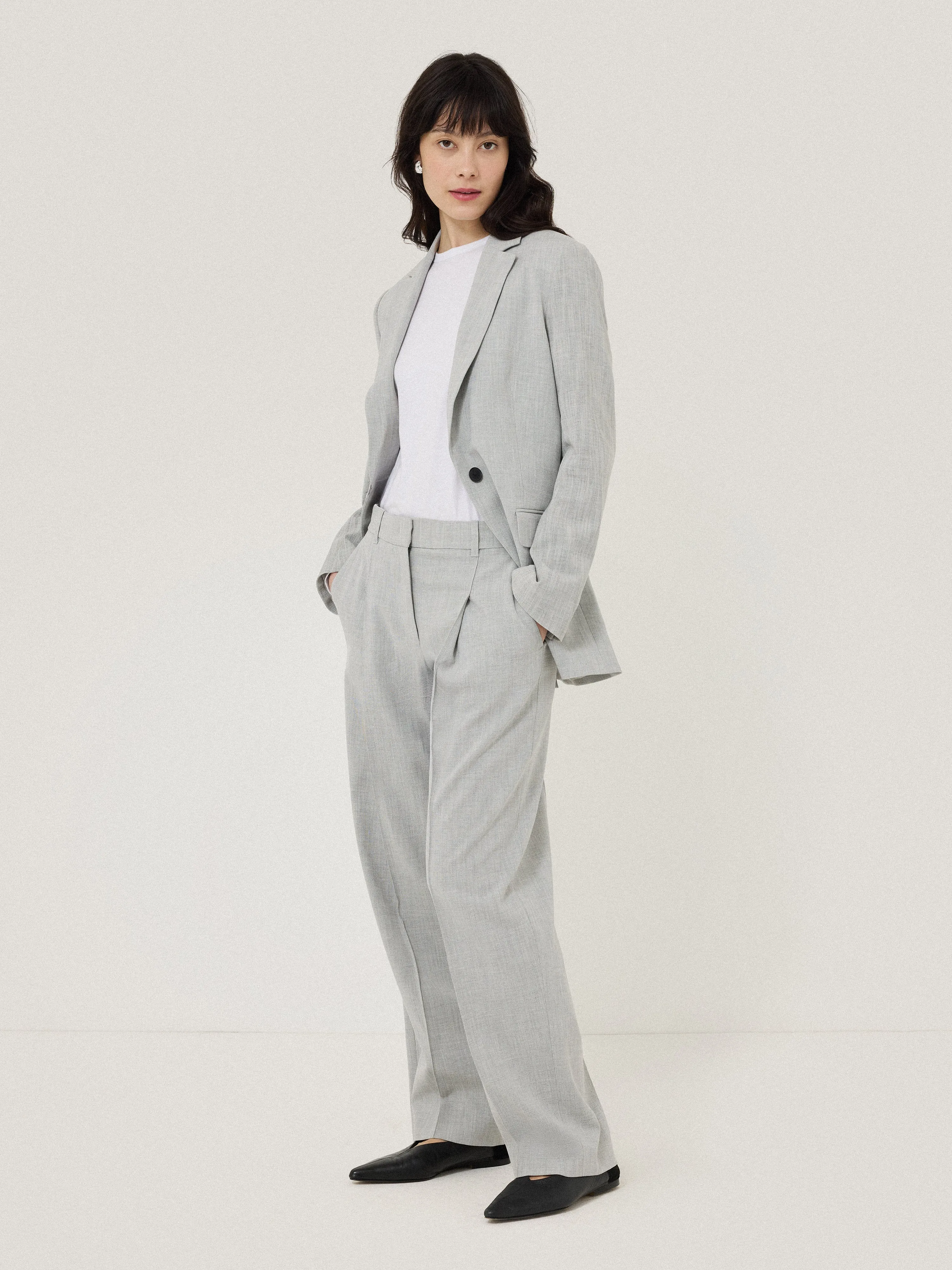 Knox Crosshatch Blazer | Grey sold by Jigsaw product image thumbnail 4