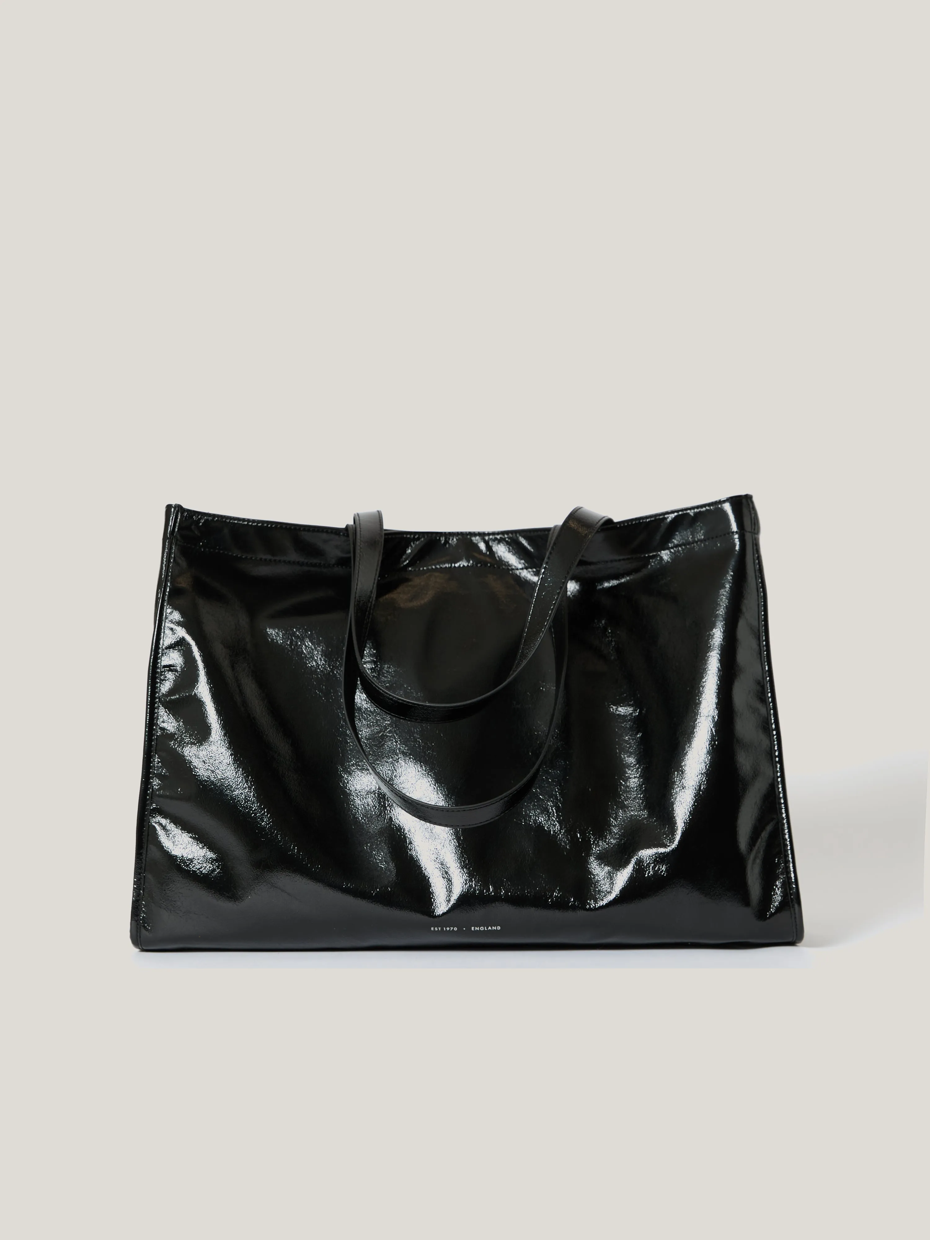 Large Patent Tote Bag | Black sold by Jigsaw product image thumbnail 5