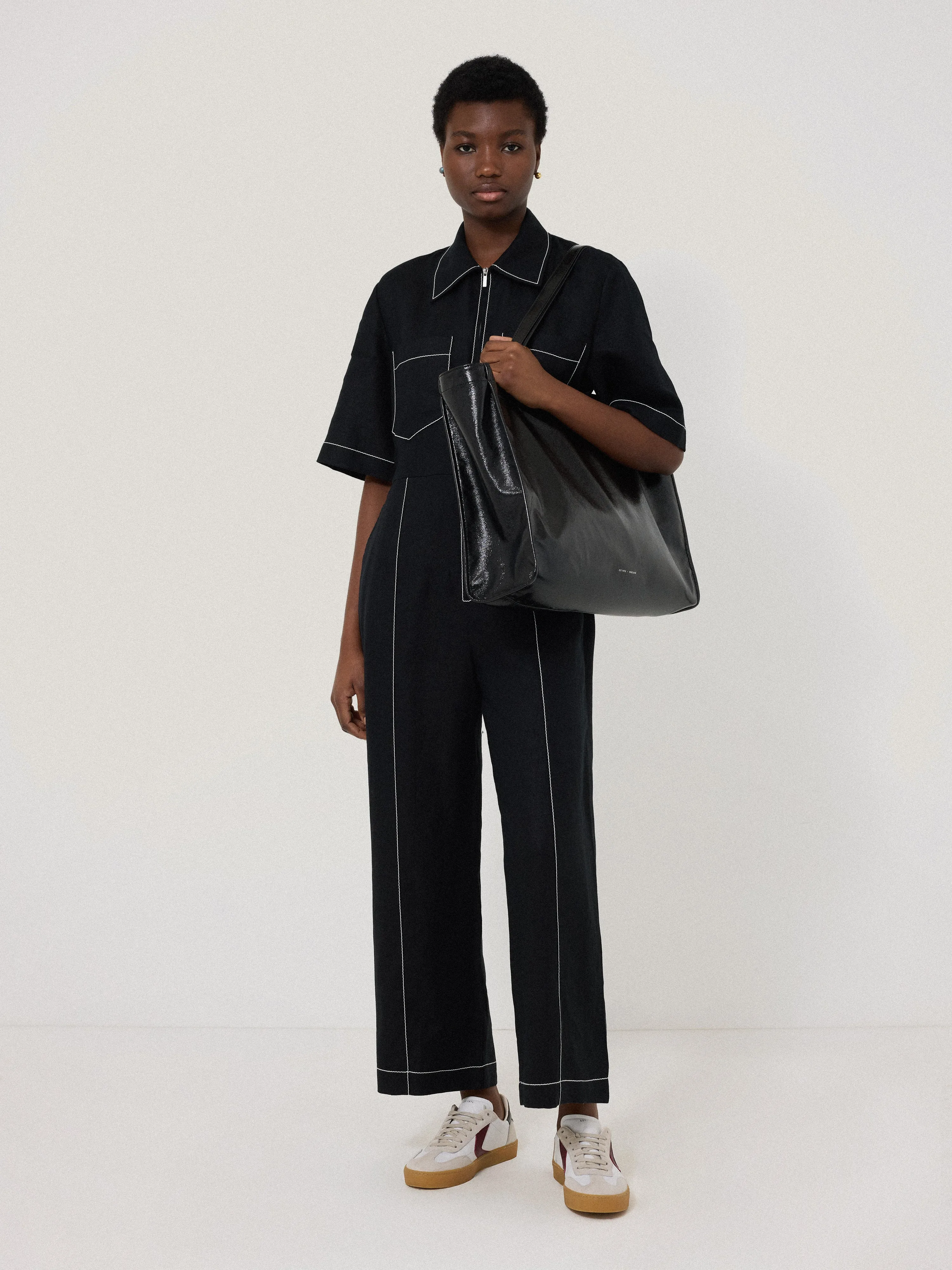 Large Patent Tote Bag | Black sold by Jigsaw product image thumbnail 2