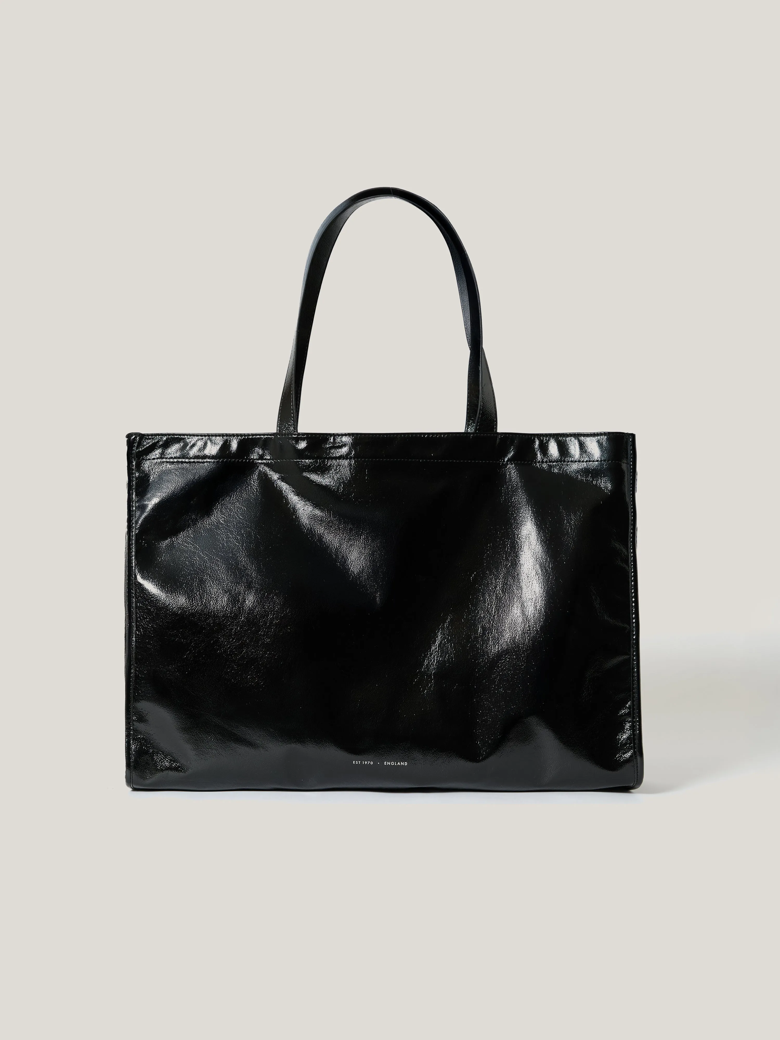 Large Patent Tote Bag | Black sold by Jigsaw