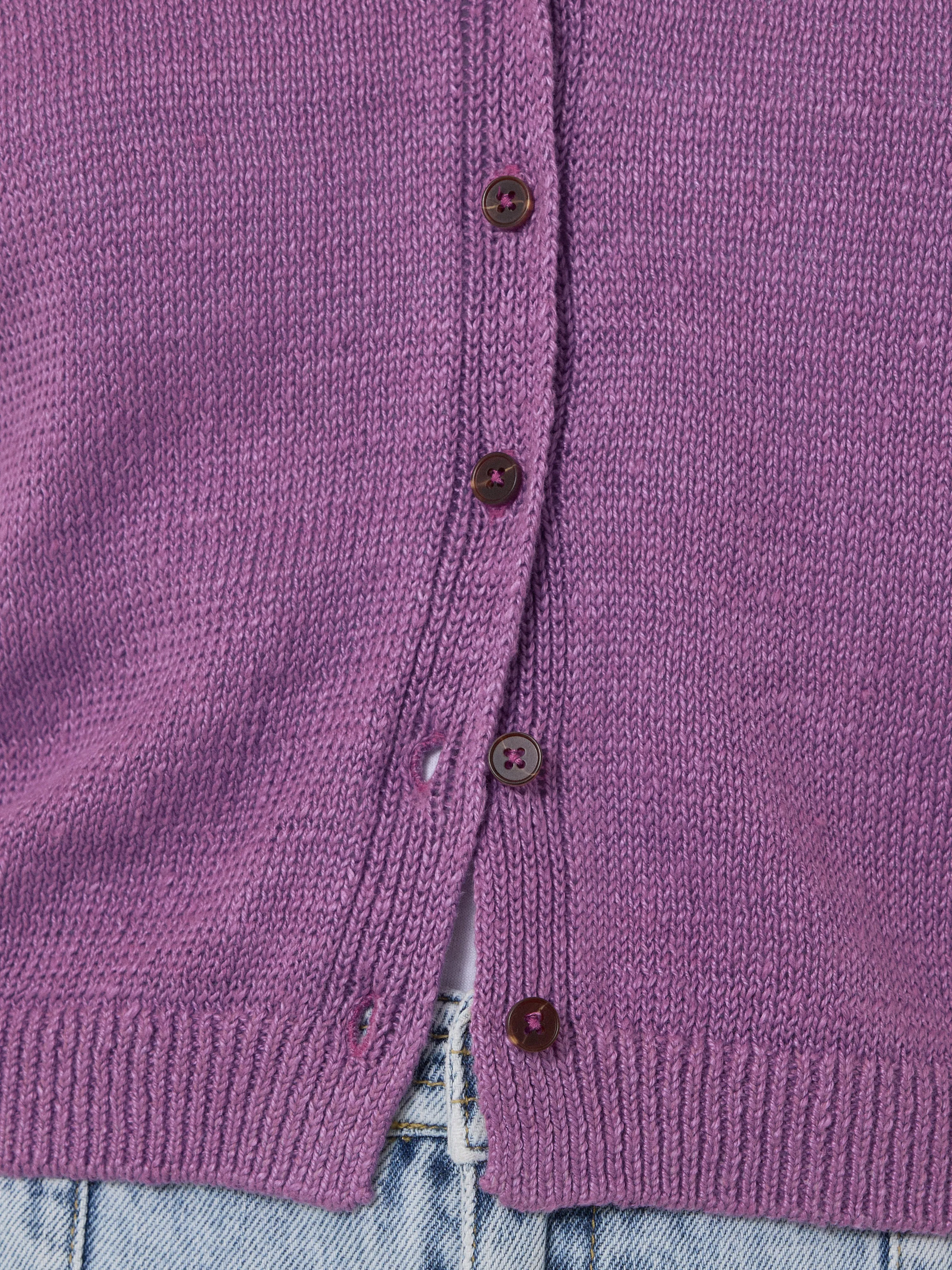 Linen Button Through Tank | Purple sold by Jigsaw product image thumbnail 4
