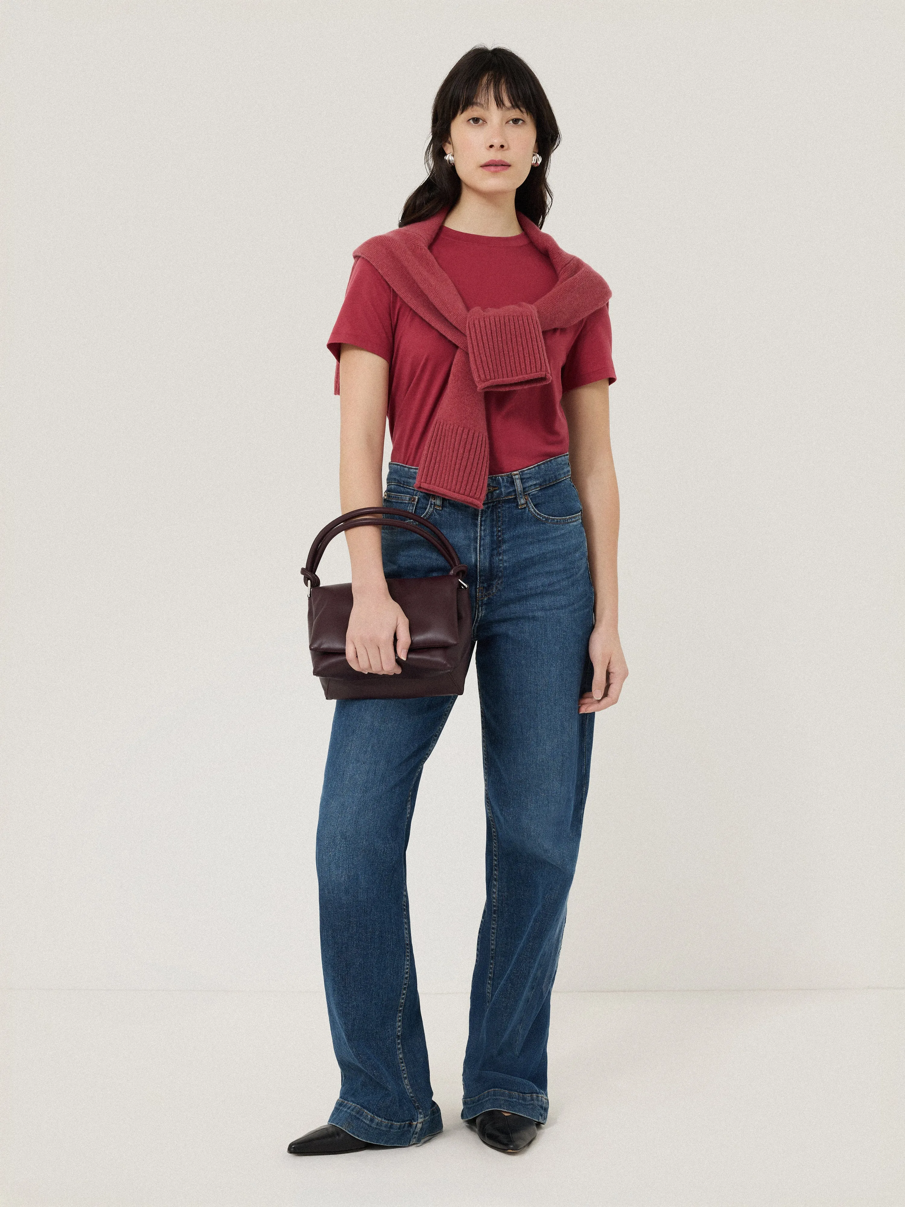 Supima Cotton Scoop Neck Tee | Deep Rose sold by Jigsaw product image thumbnail 4