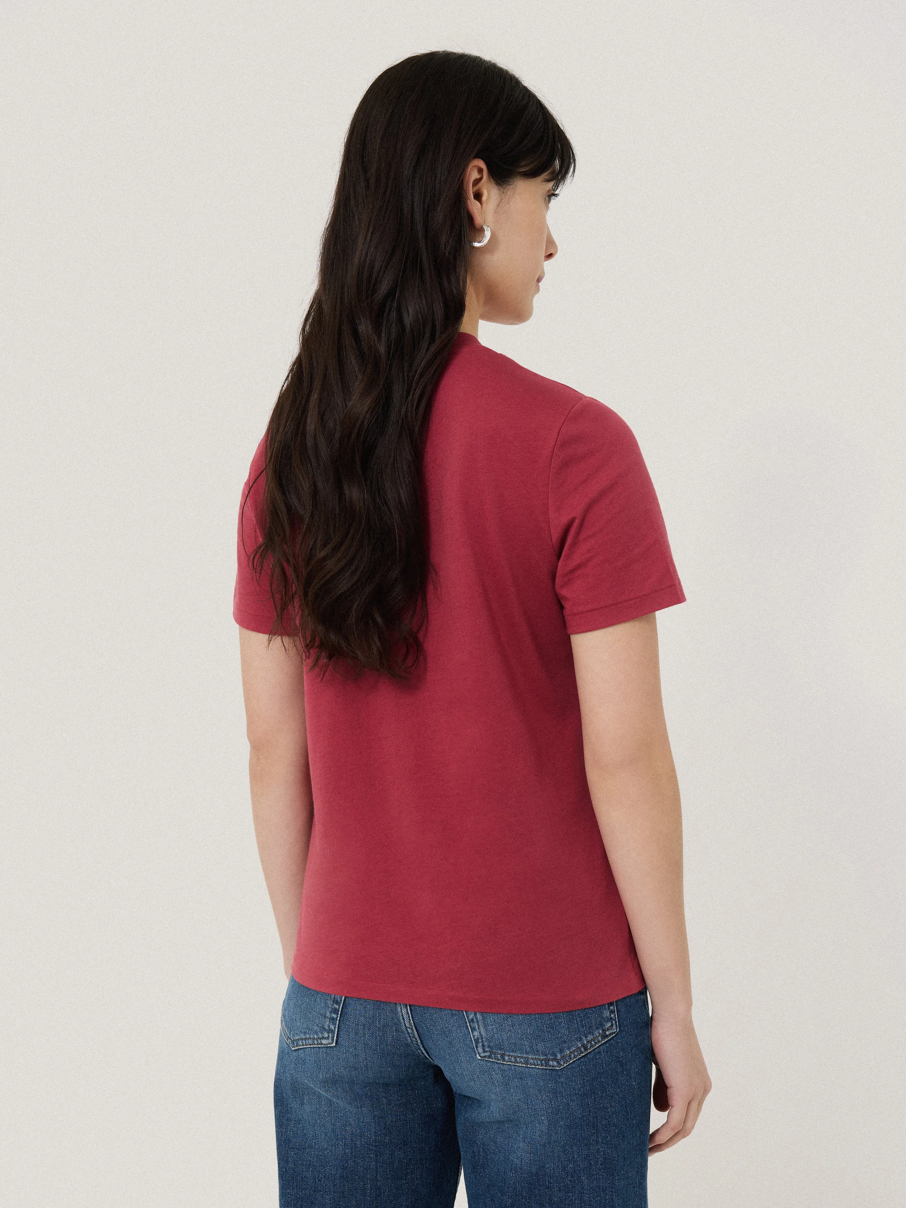 Supima Cotton Scoop Neck Tee | Deep Rose sold by Jigsaw product image thumbnail 2