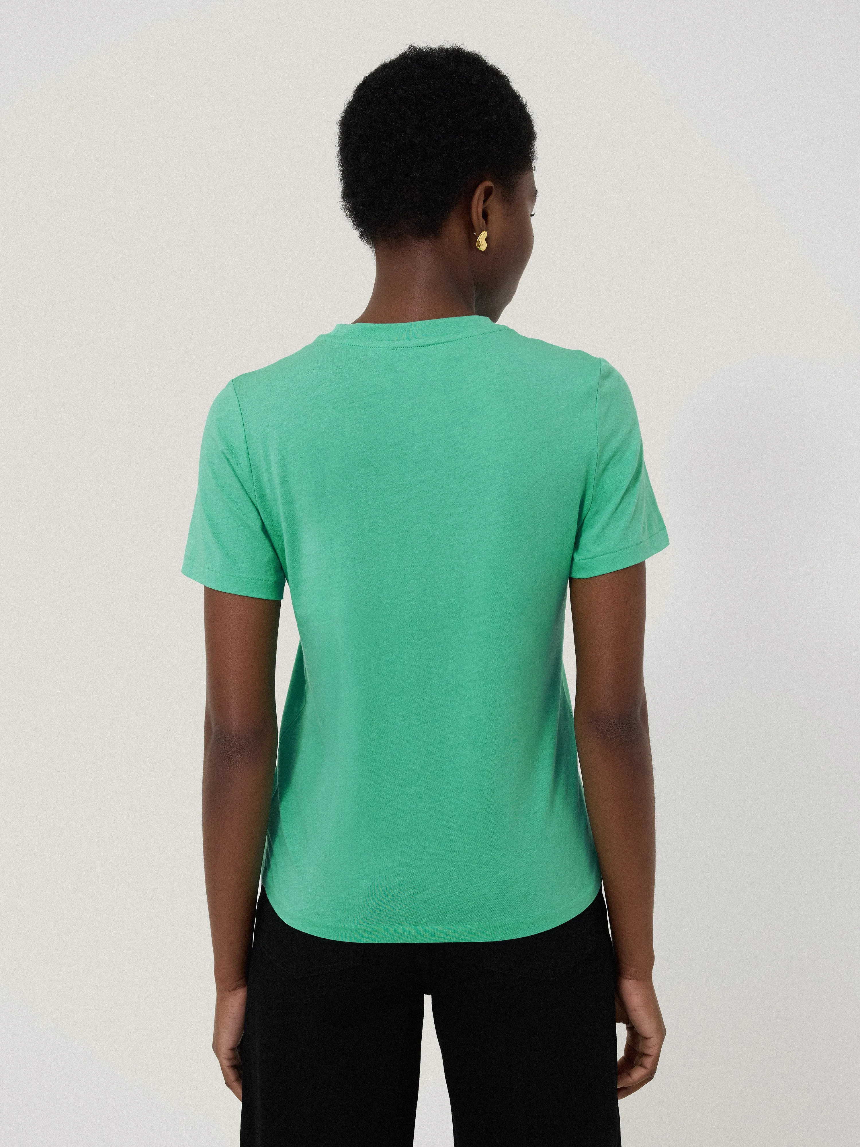 Supima Cotton Scoop Neck Tee | Gemstone Green sold by Jigsaw product image thumbnail 3