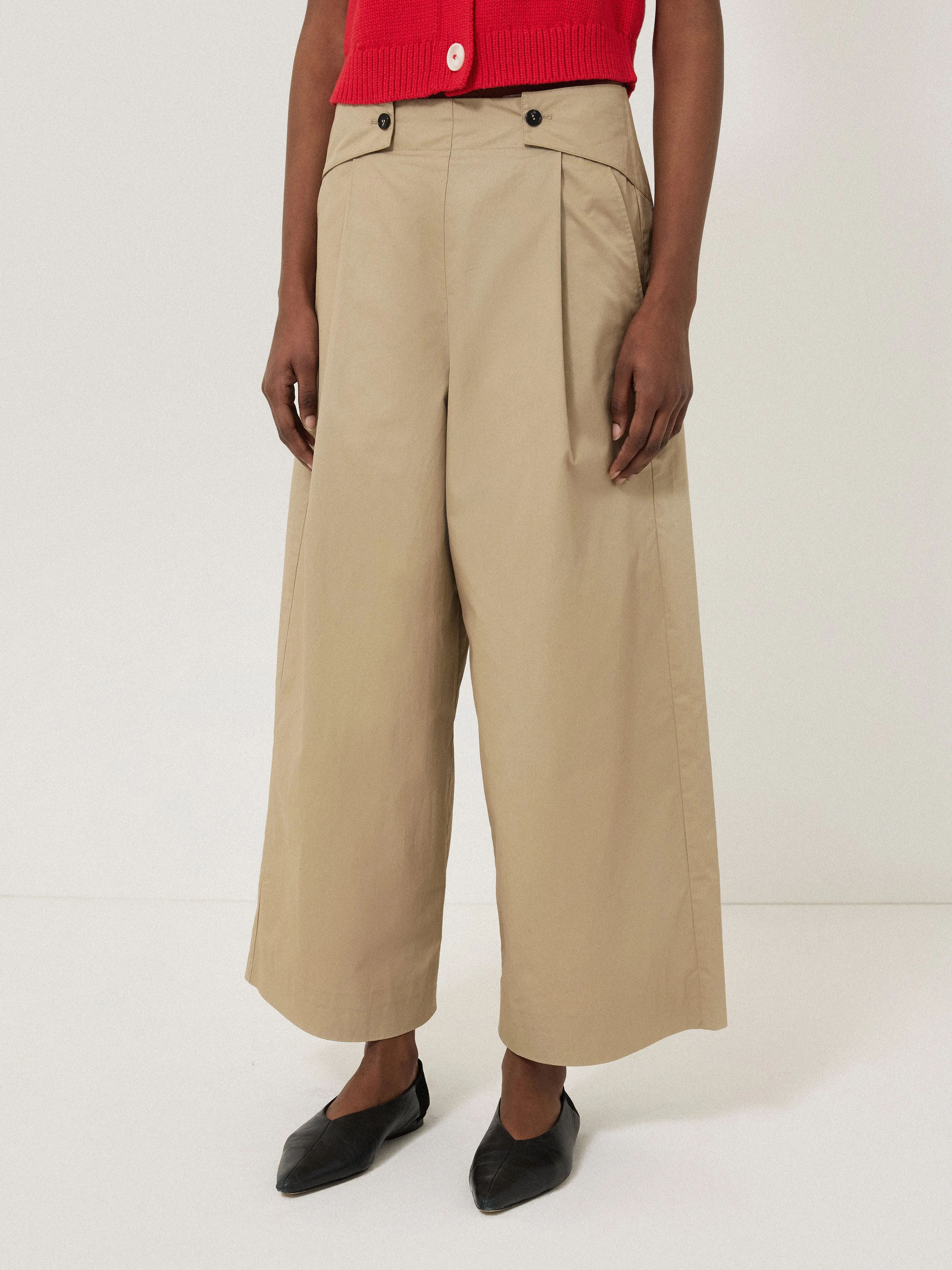 Wide Leg Cotton Trouser | Stone sold by Jigsaw product image thumbnail 2