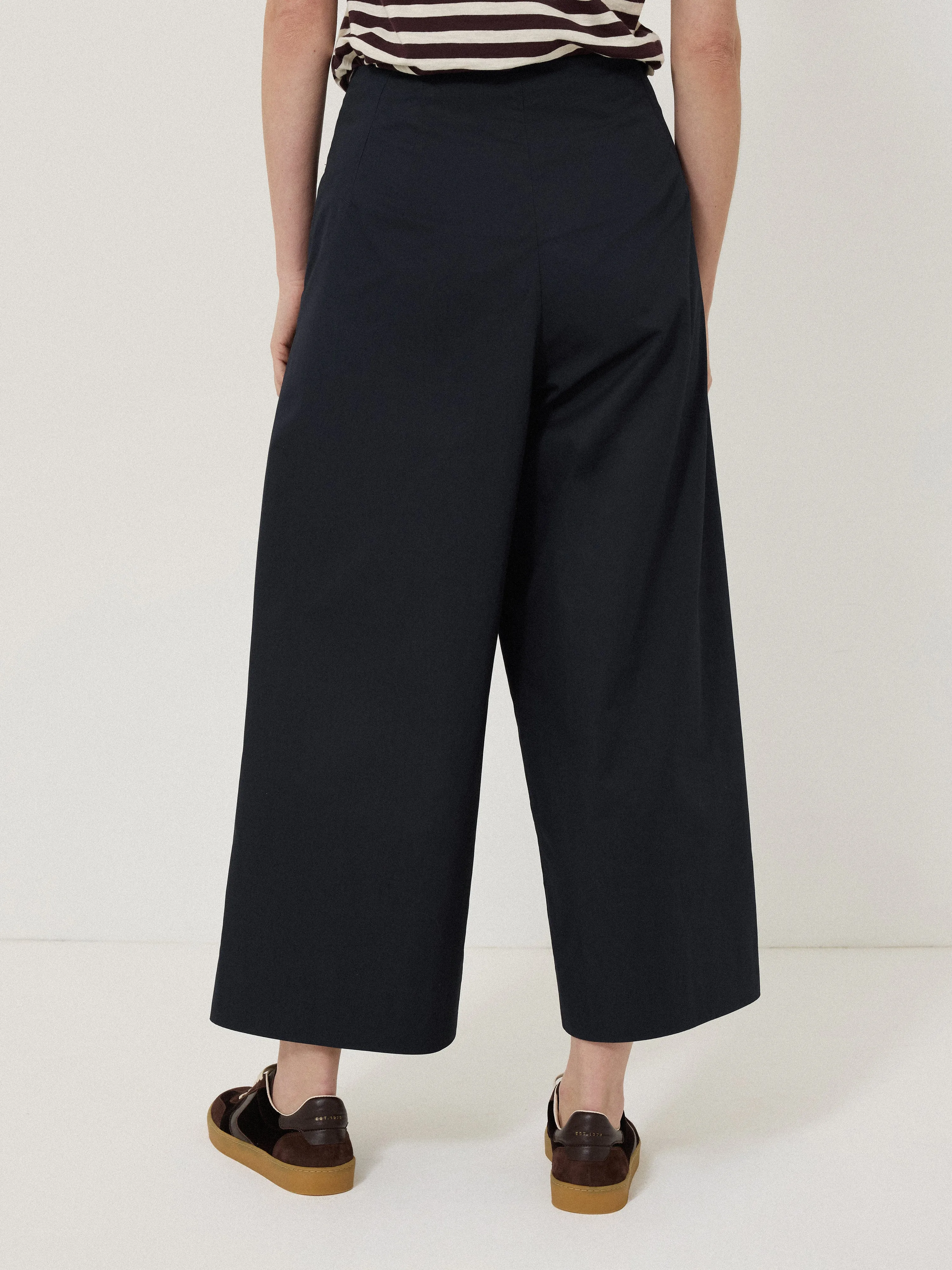 Wide Leg Cotton Trouser | Navy sold by Jigsaw product image thumbnail 4