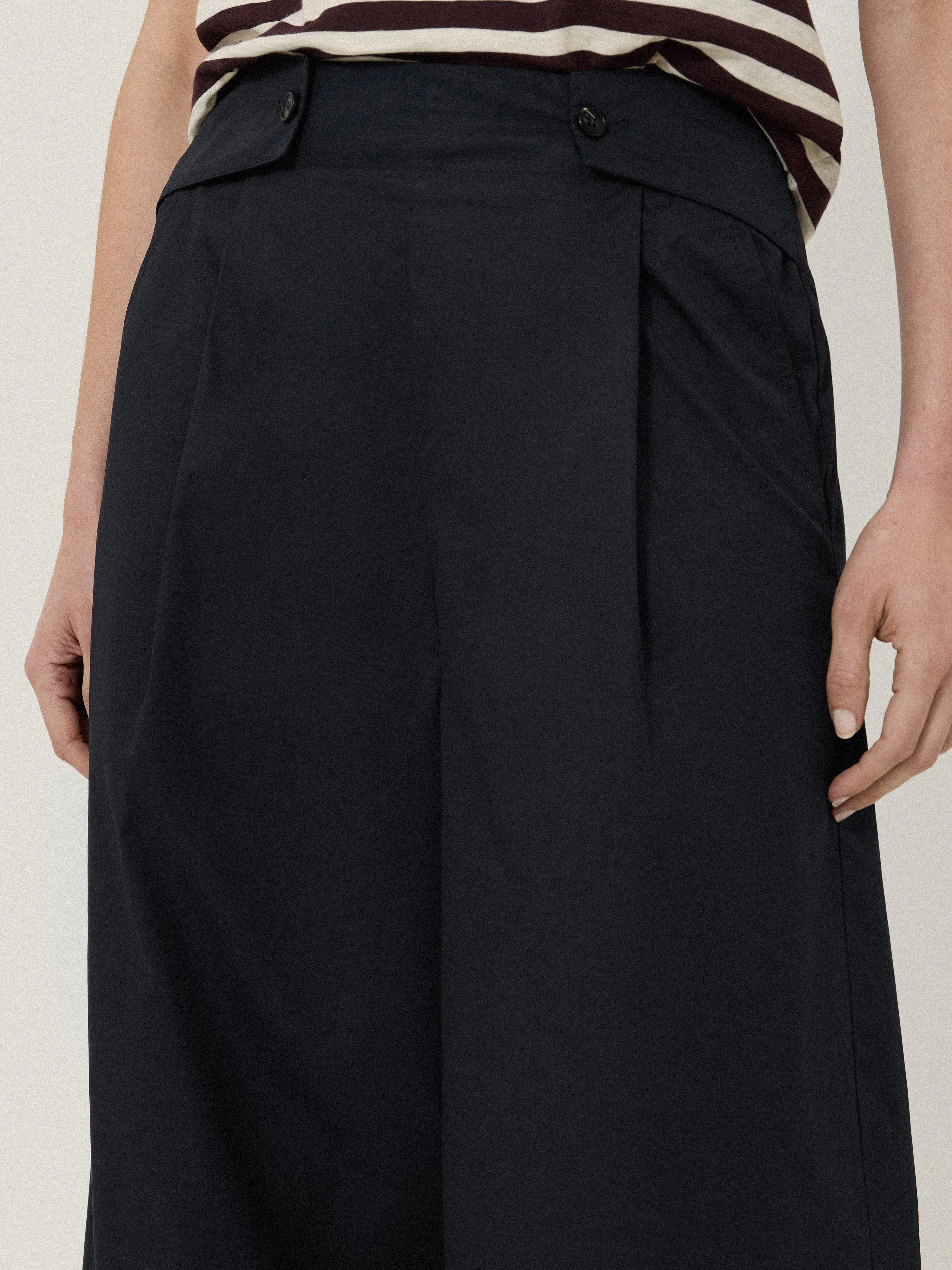 Wide Leg Cotton Trouser | Navy sold by Jigsaw product image thumbnail 2