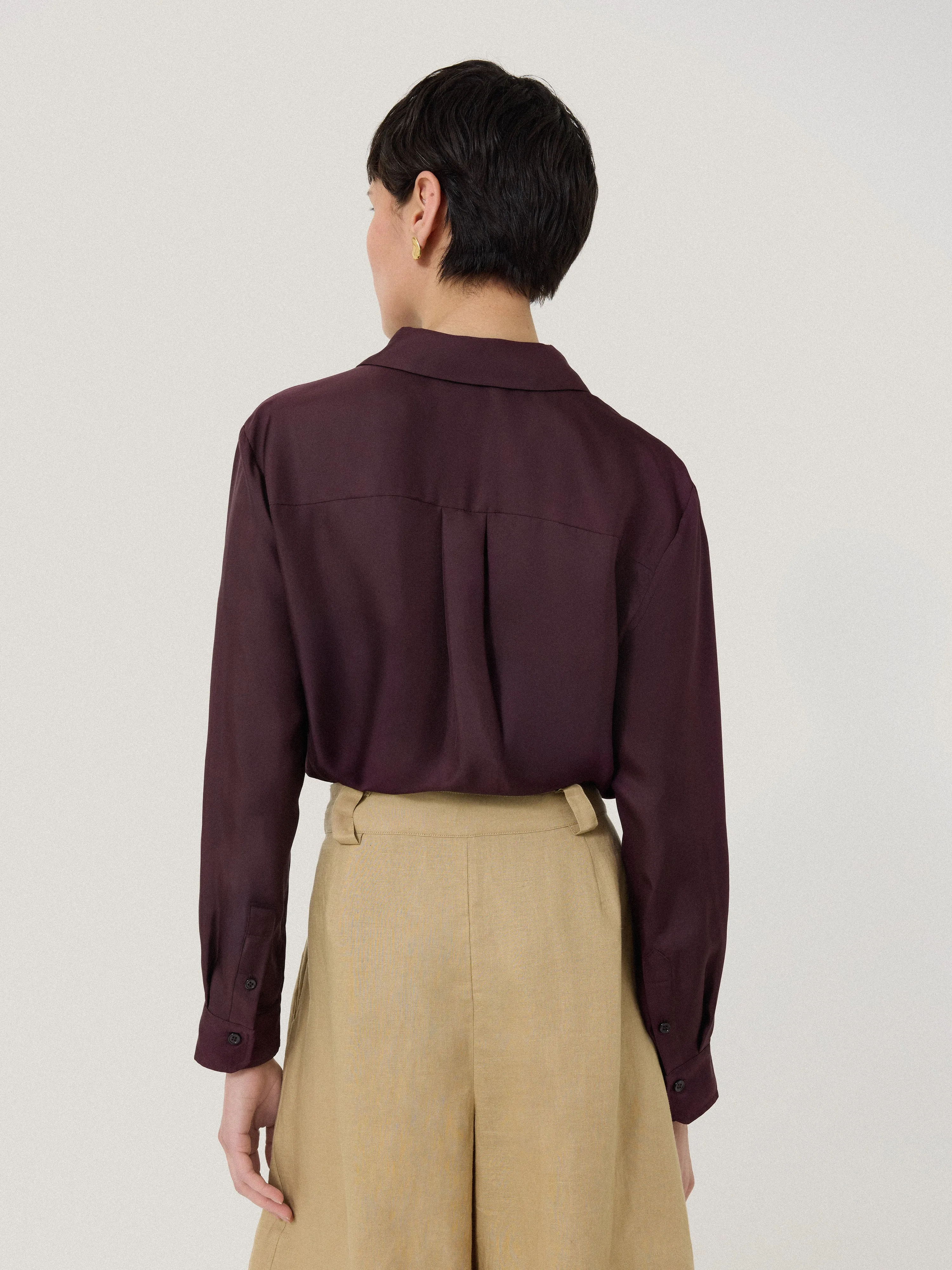 Silk Twill Shirt | Oxblood sold by Jigsaw product image thumbnail 5