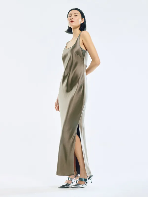 Heavy Satin Slip Dress | Khaki sold by Jigsaw