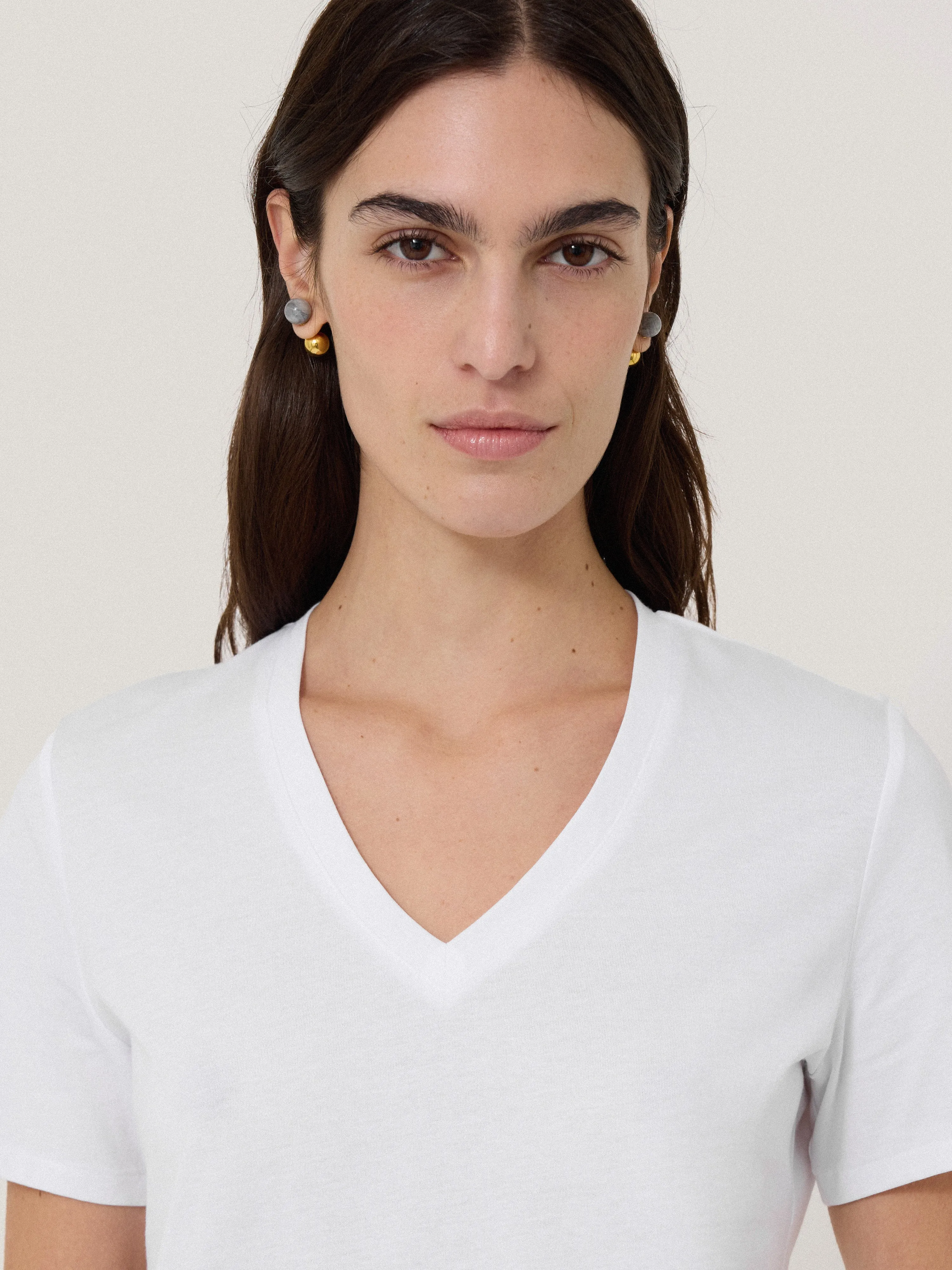 Supima Cotton V Neck T-shirt | White sold by Jigsaw product image thumbnail 4