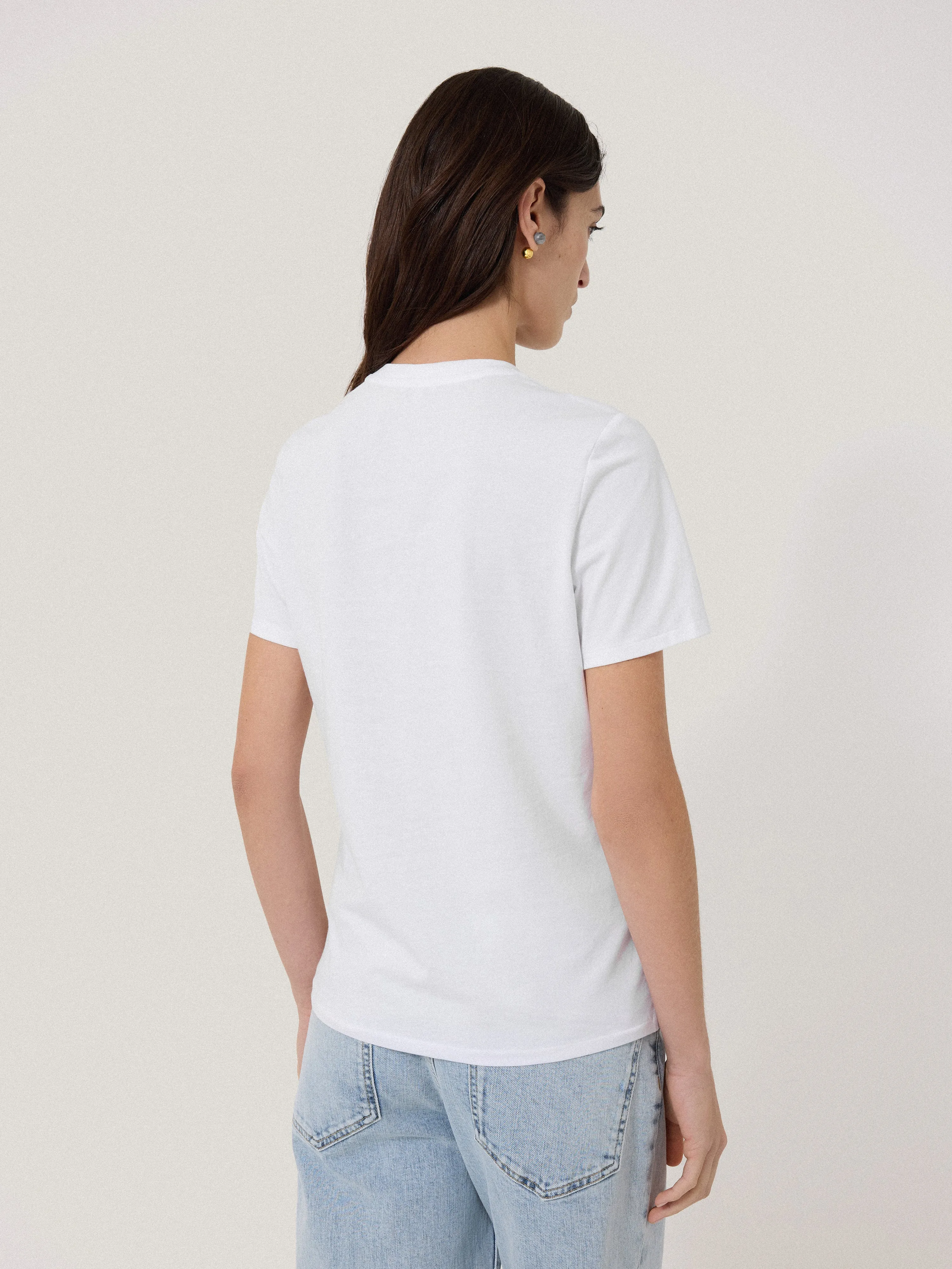 Supima Cotton V Neck T-shirt | White sold by Jigsaw product image thumbnail 5