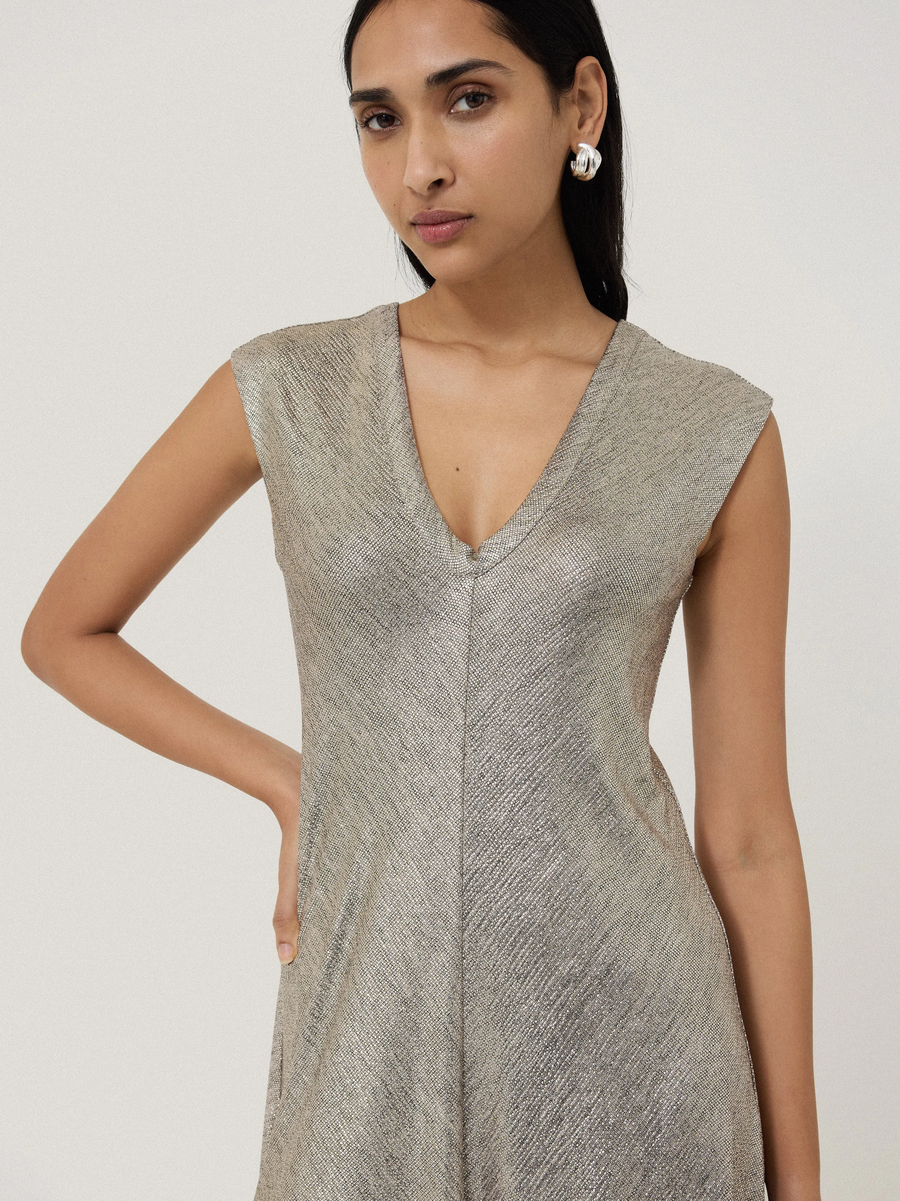 Metallic Jersey Maxi Dress | Gold sold by Jigsaw product image thumbnail 3
