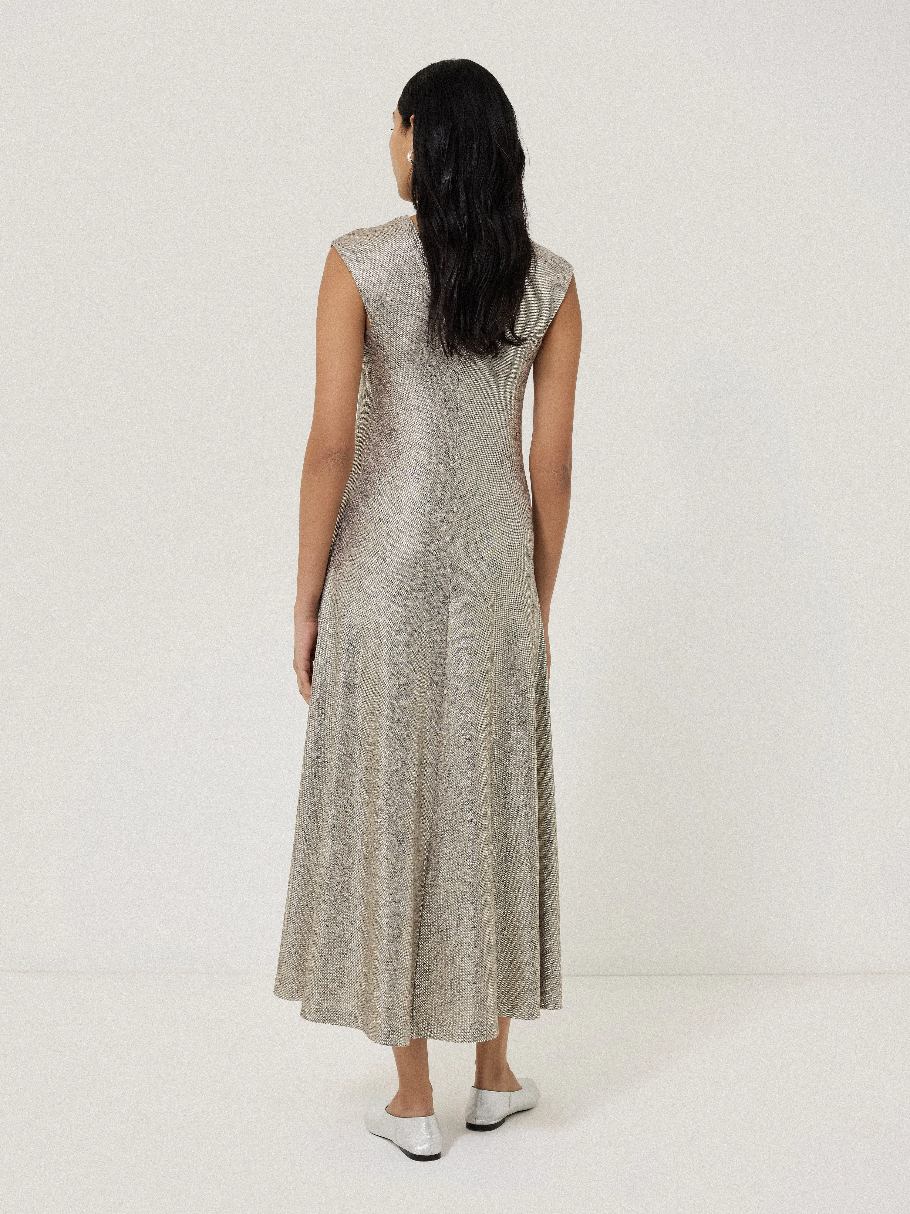 Metallic Jersey Maxi Dress | Gold sold by Jigsaw product image thumbnail 4