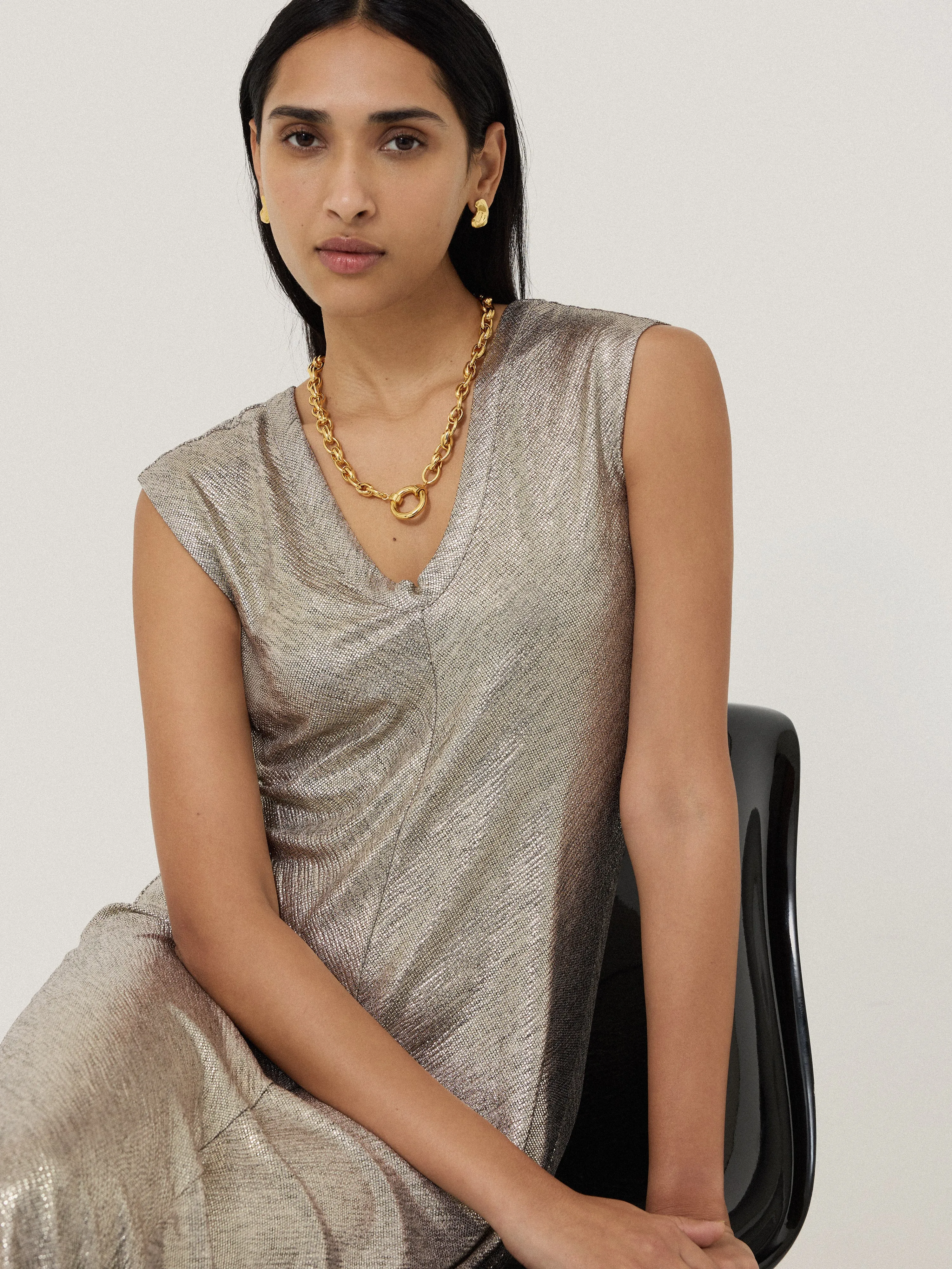 Metallic Jersey Maxi Dress | Gold sold by Jigsaw product image thumbnail 2