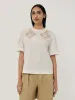 Embroidered Short Sleeve T-shirt | Cream sold by Jigsaw