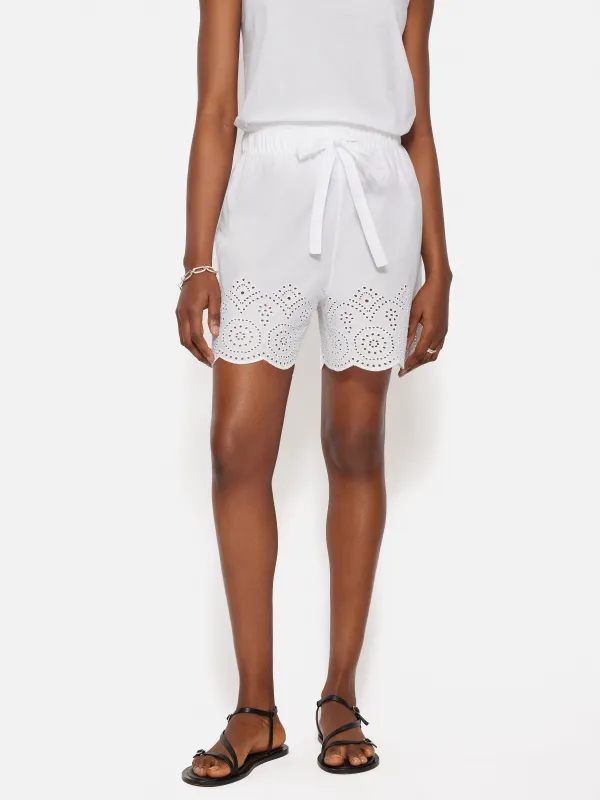 Broderie Anglaise Pyjama Short | White sold by Jigsaw