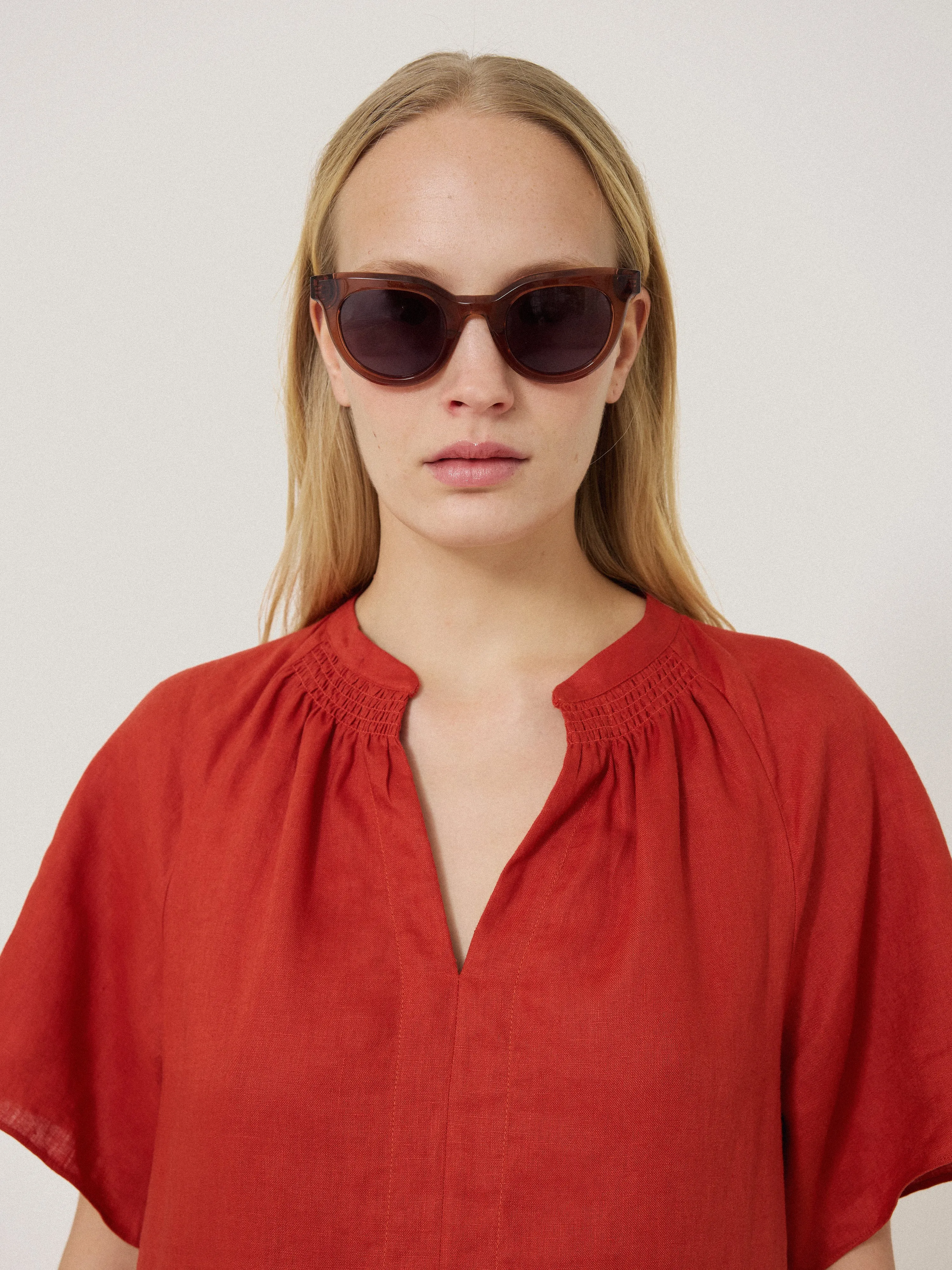 Ferndale Round Sunglasses | Dark Pink sold by Jigsaw product image thumbnail 2