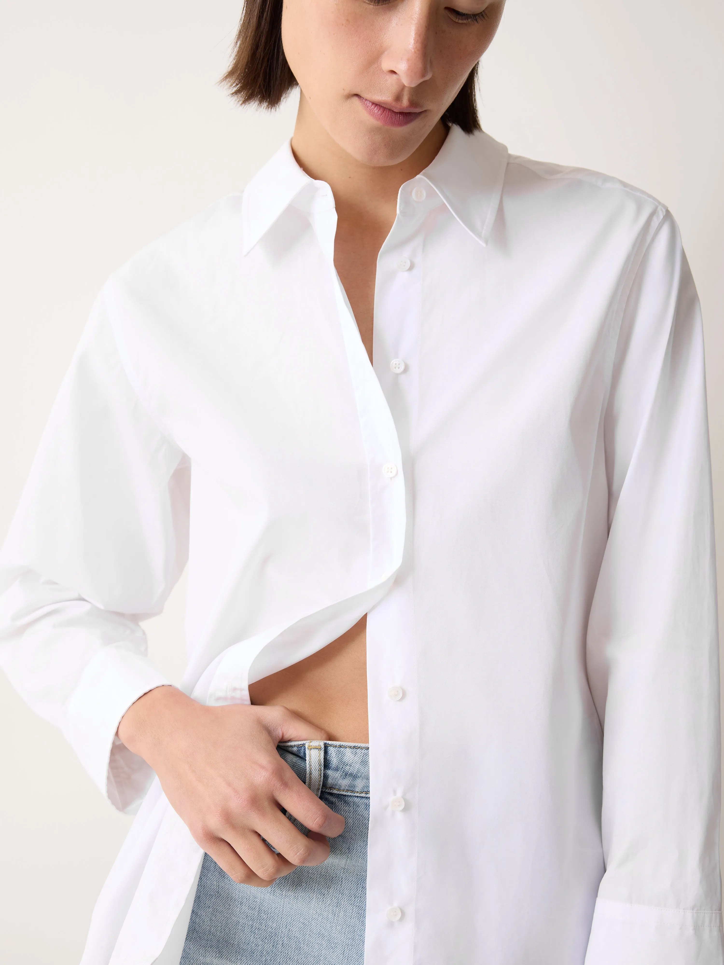 Cotton Poplin Shirt | White sold by Jigsaw product image thumbnail 2