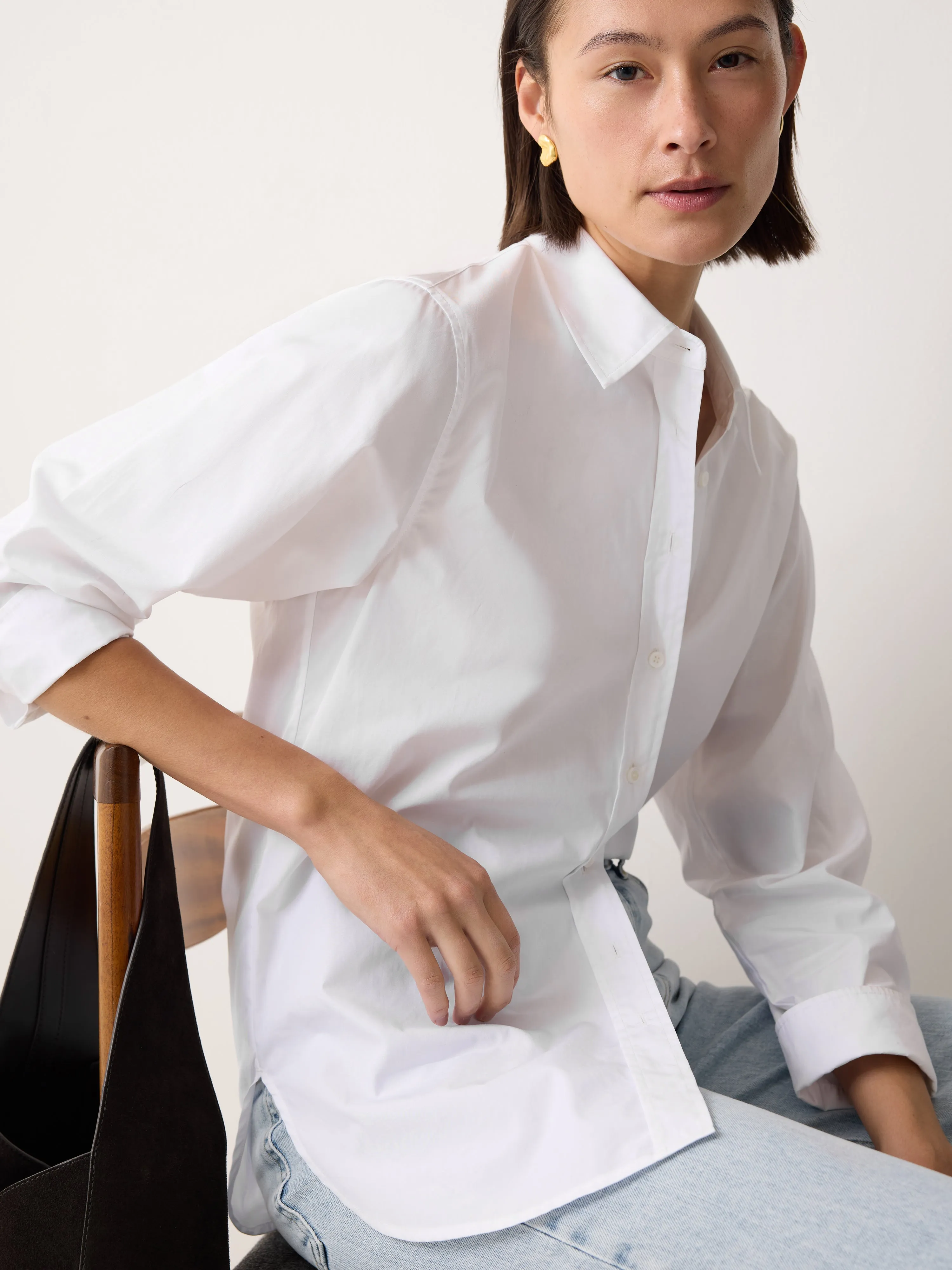 Cotton Poplin Shirt | White sold by Jigsaw product image thumbnail 4