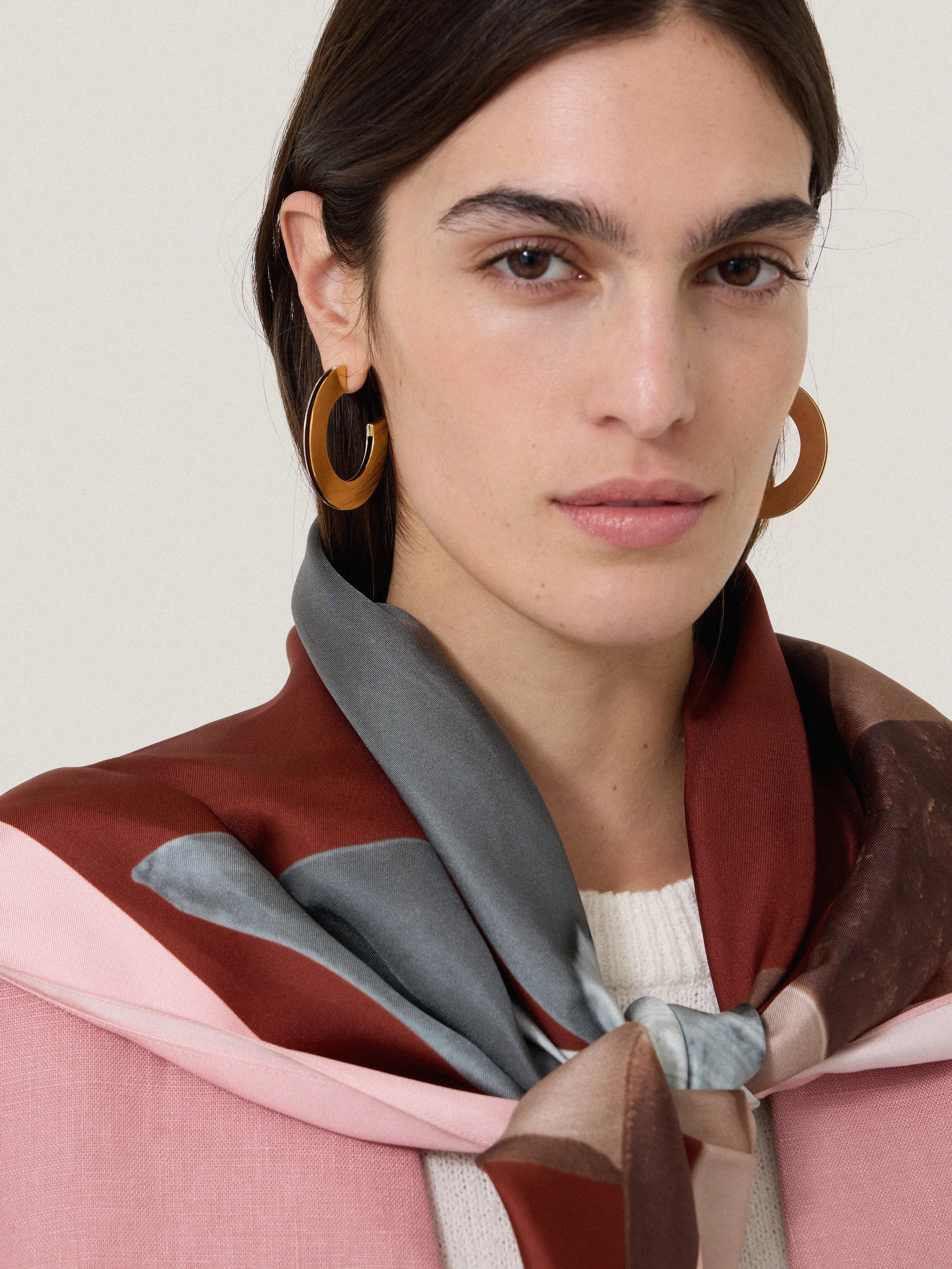 Two Tone Disc Hoop Earring | Multi sold by Jigsaw product image thumbnail 2