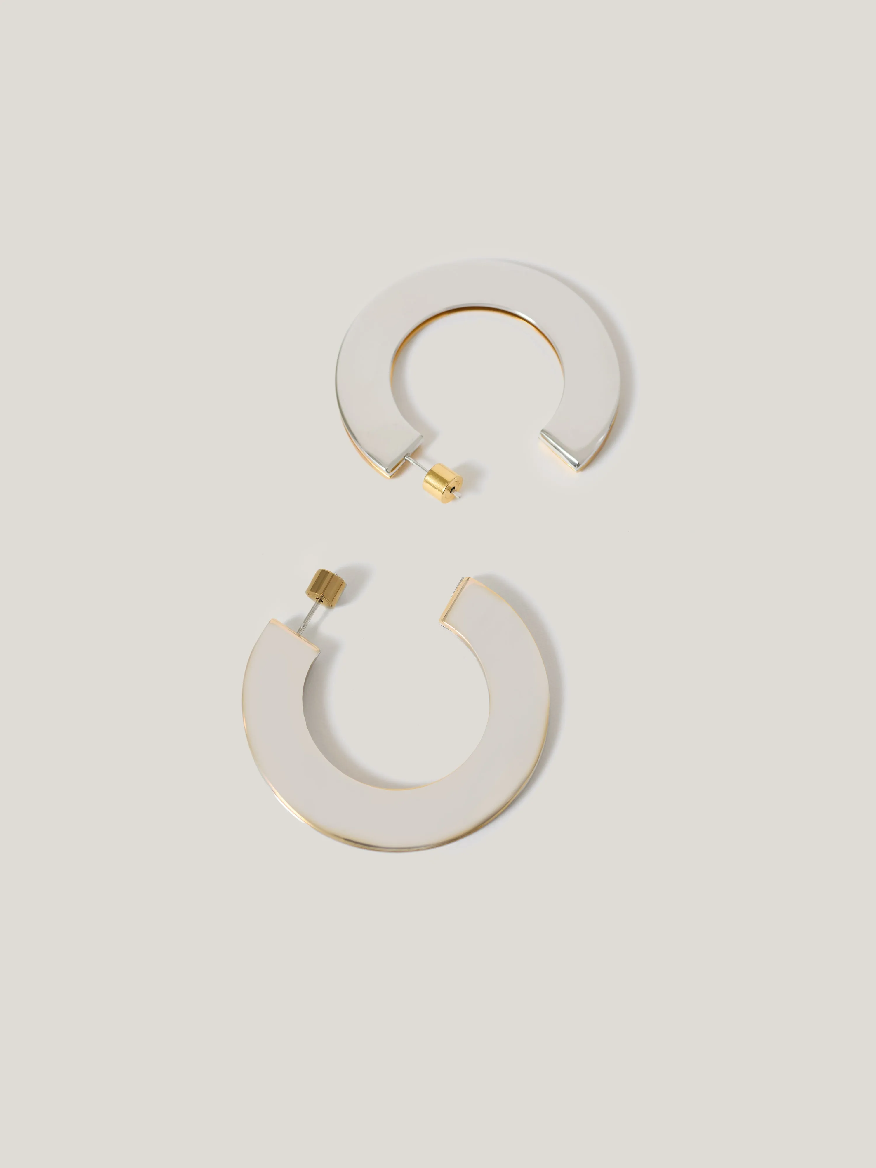 Two Tone Disc Hoop Earring | Multi sold by Jigsaw product image thumbnail 3