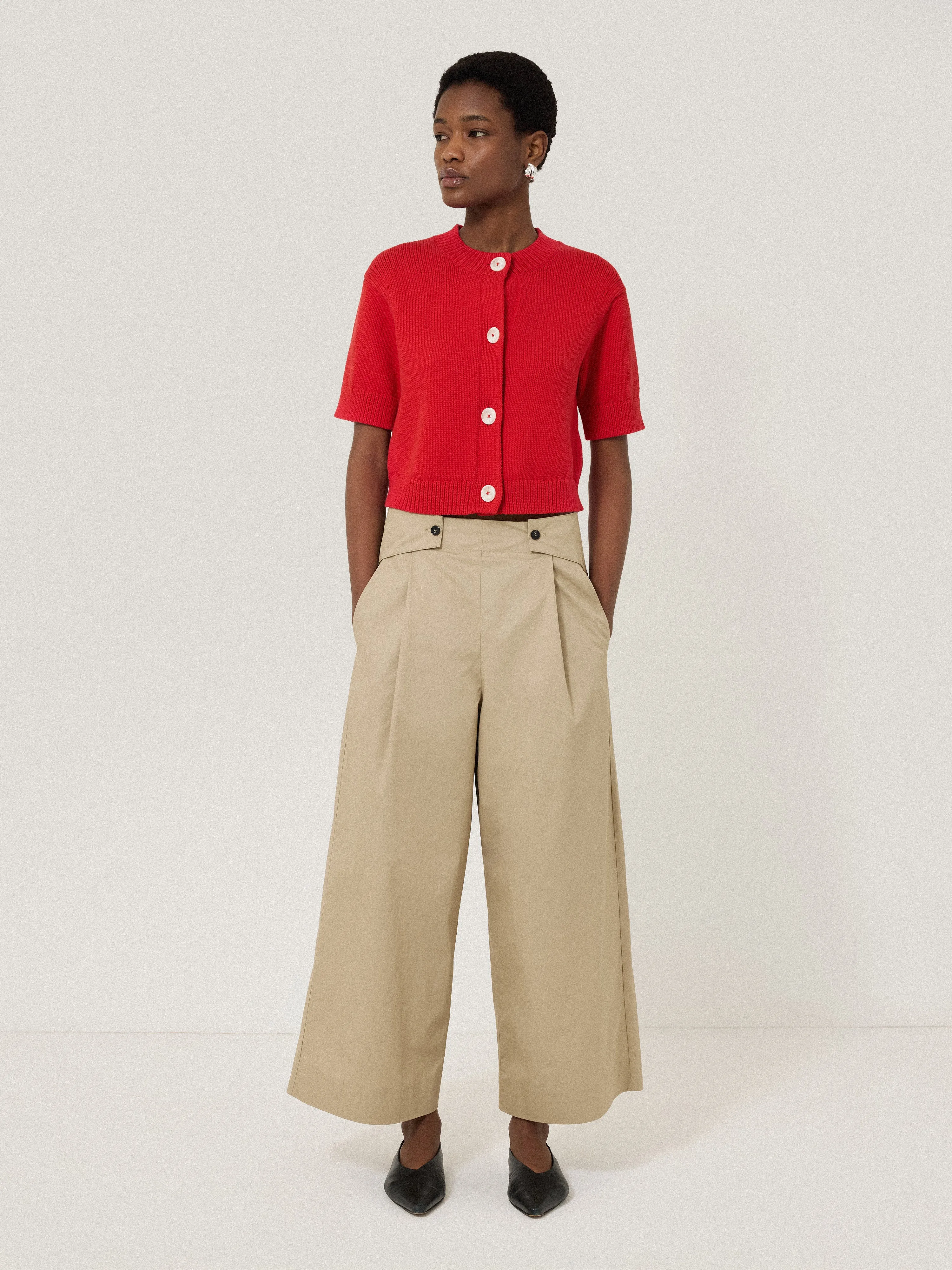 Short Sleeve Cardigan Top | Red sold by Jigsaw product image thumbnail 4