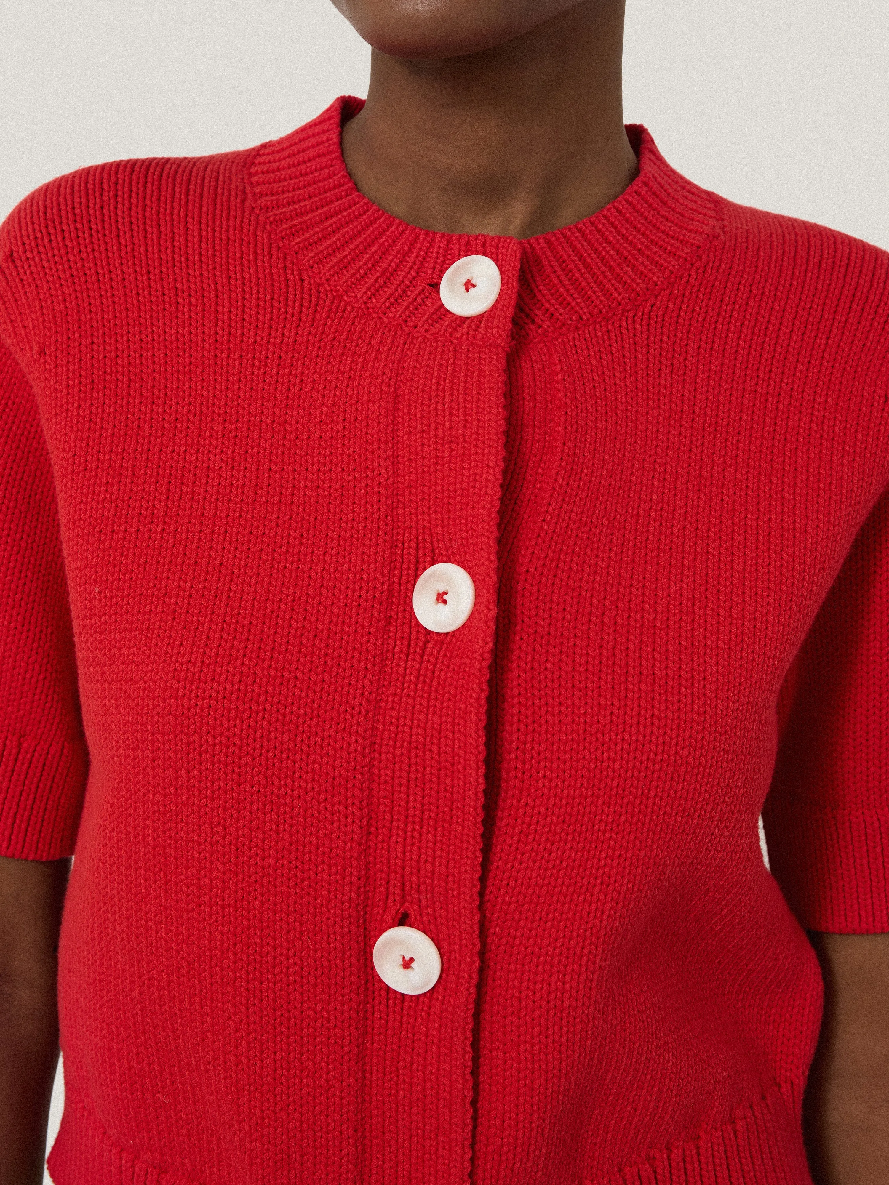 Short Sleeve Cardigan Top | Red sold by Jigsaw product image thumbnail 5